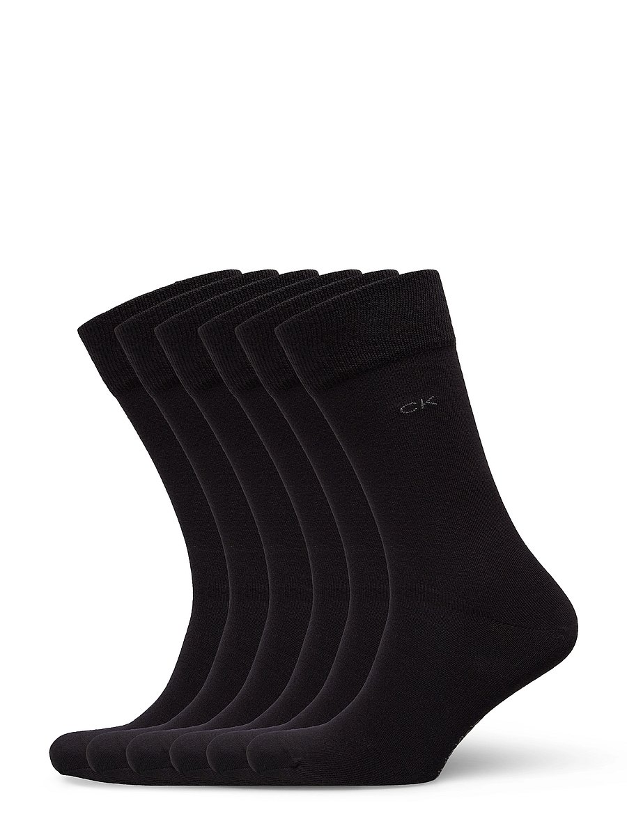 Calvin Klein - CK MEN SOCK CASUAL FLAT KNIT 6P E - sokker - black - 0