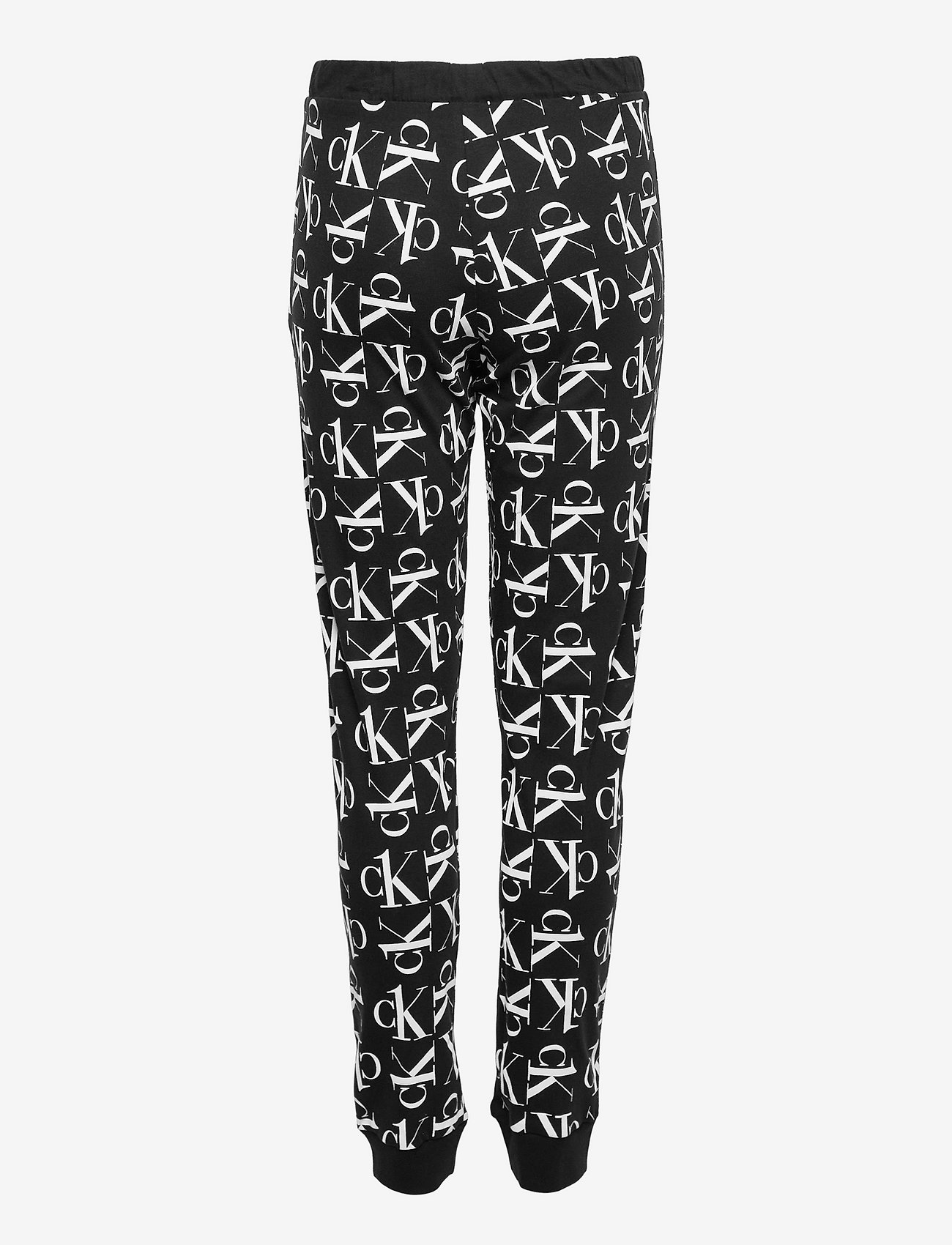 Calvin Klein - KNIT PJ SET (SS+CUFFED PANT) - pvhblack/w/ckrepeatblackaop - 3