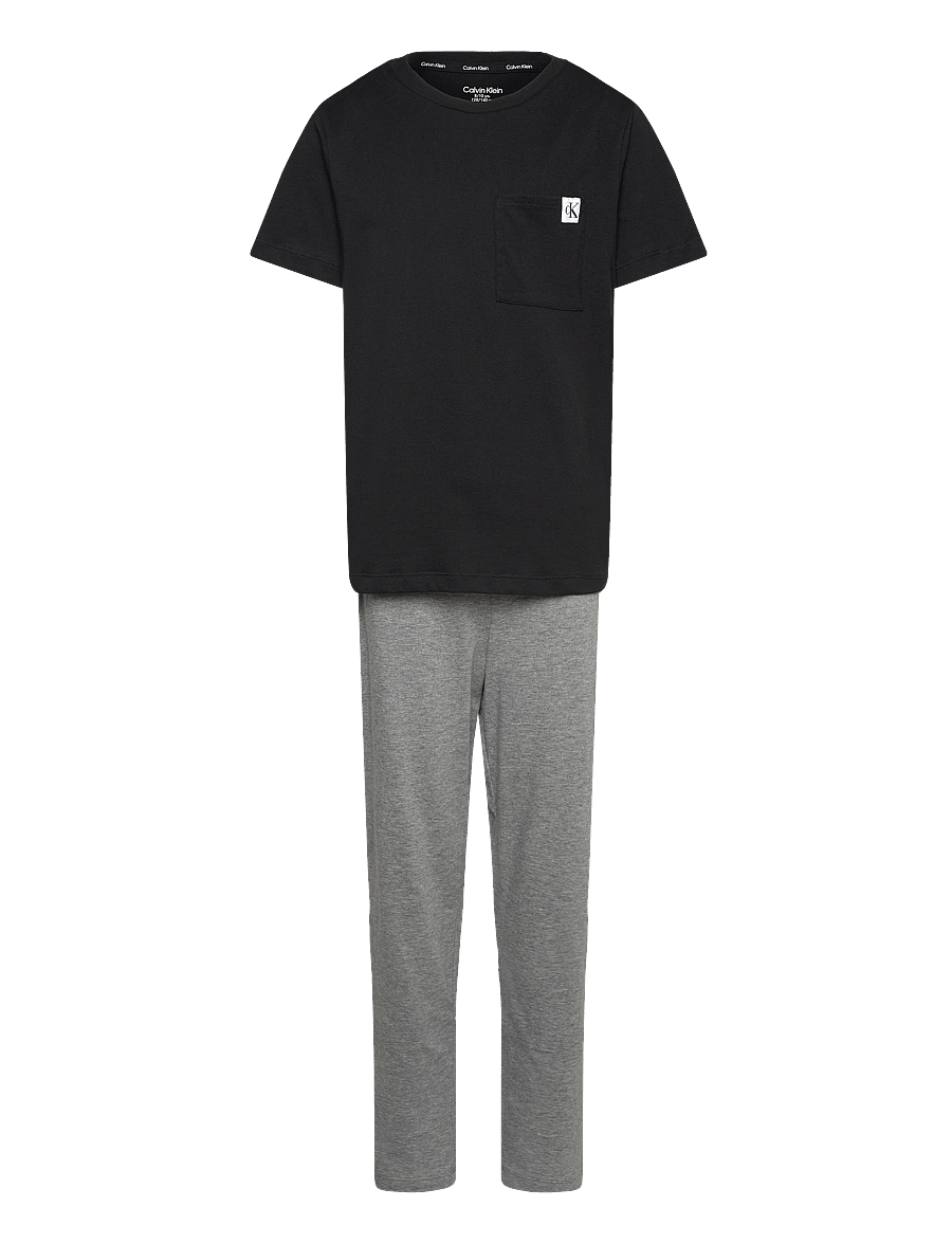 Calvin Klein - KNIT PJ SET (SS+PANT) - pyjamasset - pvhblack w greyheather - 1
