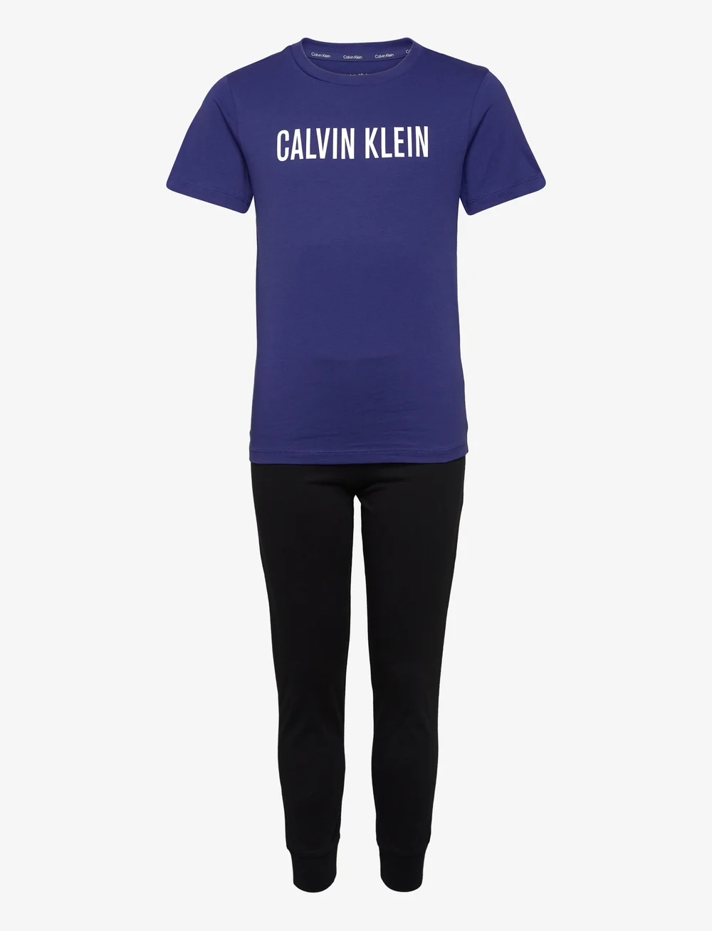 Calvin Klein - KNIT PJ SET (SS+CUFFED PANT) - pyjamasset - pigmentblue/w/pvhblack - 1