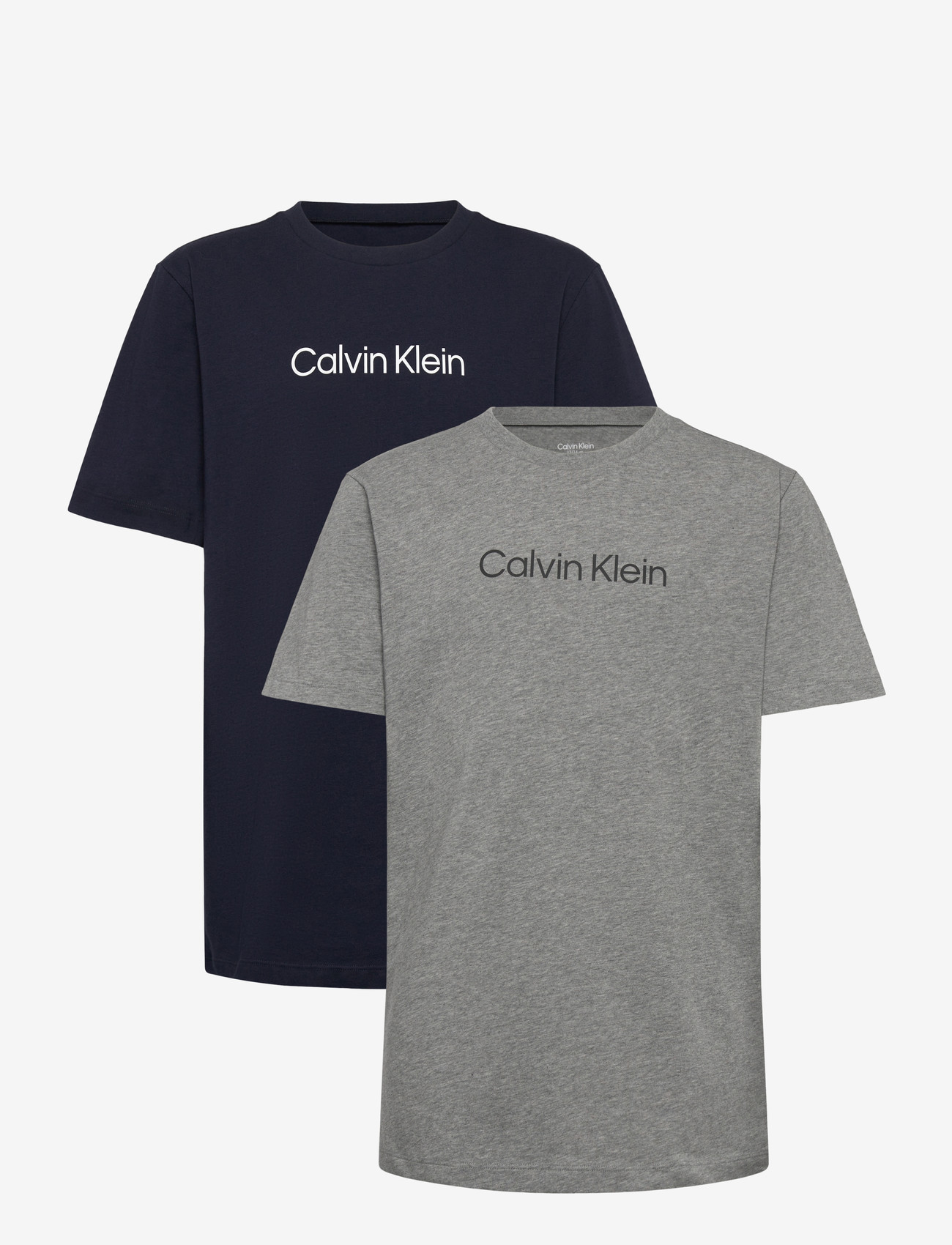 Calvin Klein - 2PK TEE - kortærmede t-shirts - greyhtr darksapphire - 0