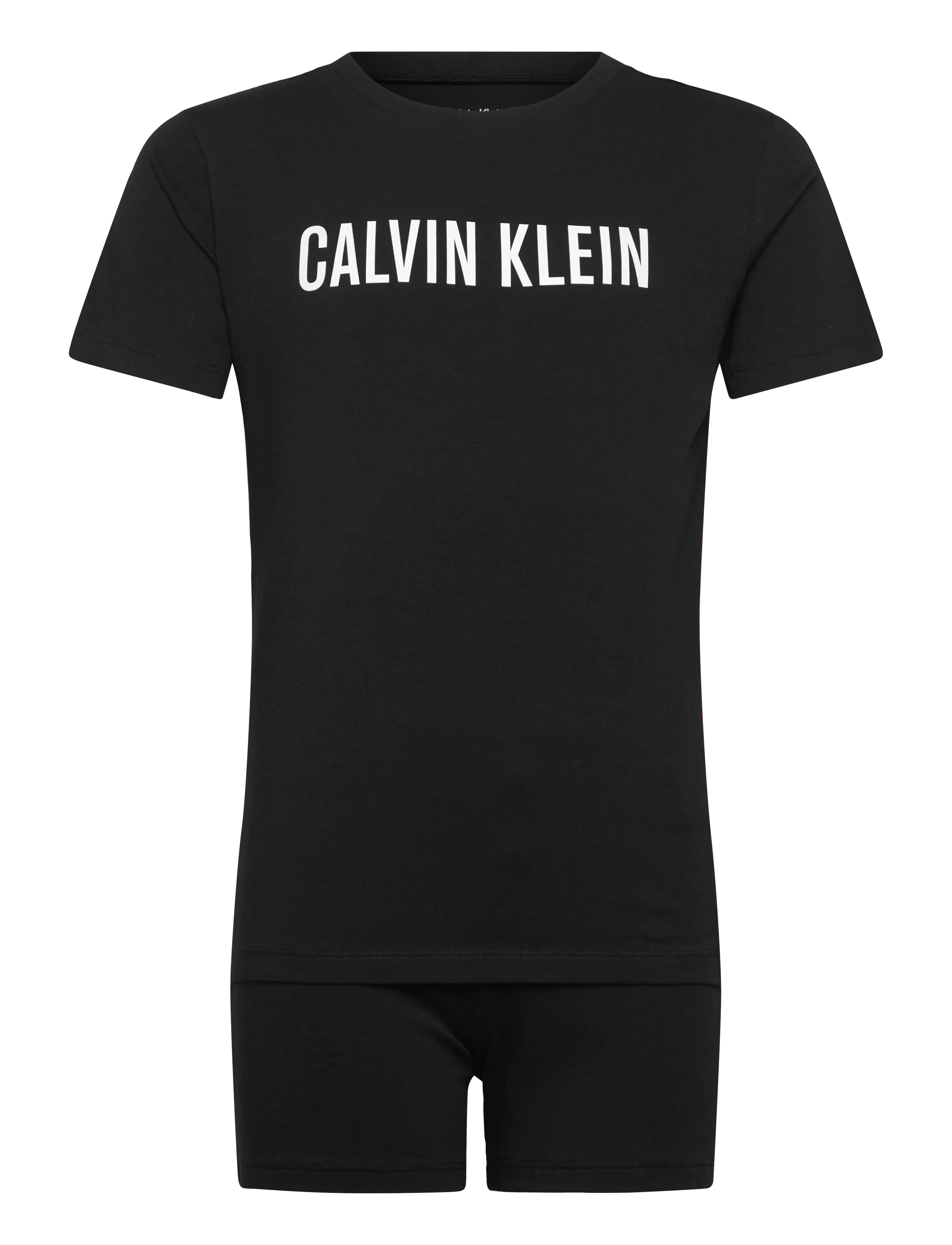 Calvin Klein KNIT PJ SET (SS+SHORT) - Pyjamas - CKBLACK CKBLACK / black