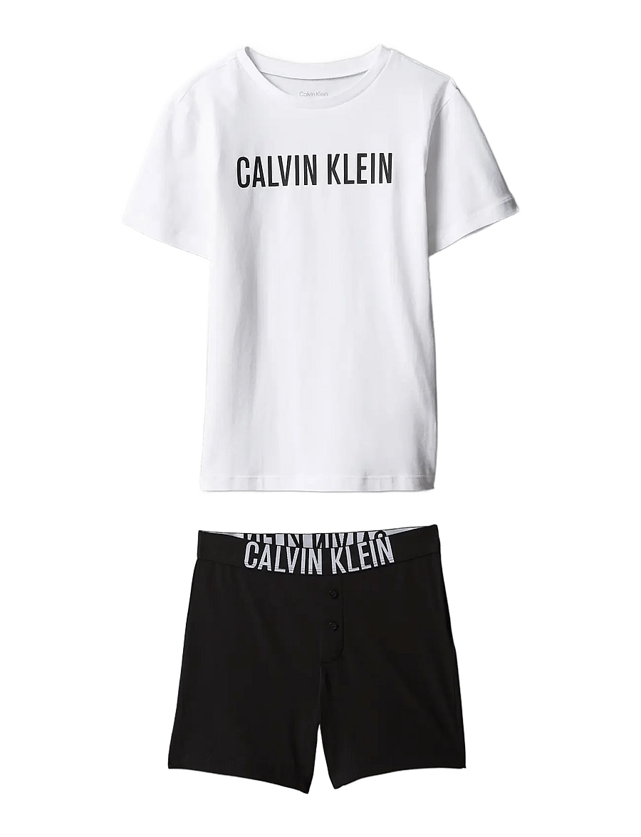 Calvin Klein - KNIT PJ SET (SS+SHORT) - pyjamasets - classicwhite ckblack - 0