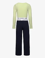 Calvin Klein - KNIT PJ SET (LS+PANT) - sets met t-shirt met lange mouw - dustylime/w/navyiris - 1