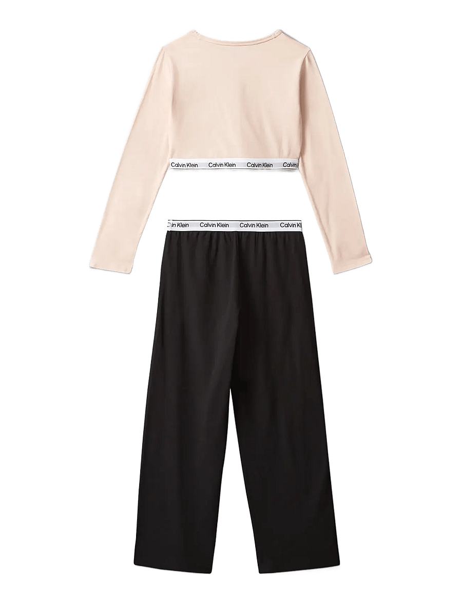 Calvin Klein - KNIT PJ SET (LS+PANT) - pyjamassæt - spanishvilla black - 1