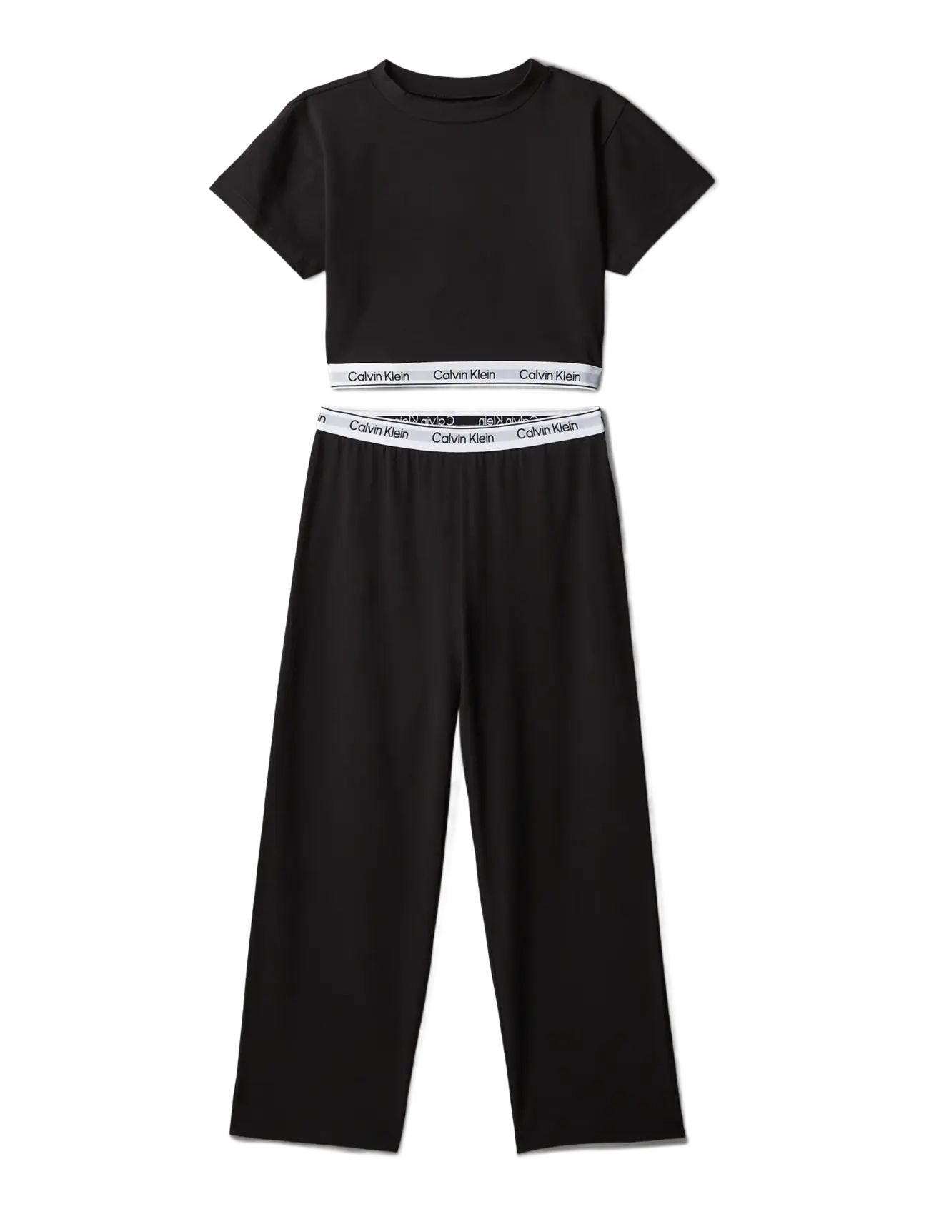 Calvin Klein KNIT PJ SET (SS+PANT) - Pyjama-Sets - CK BLACK / black