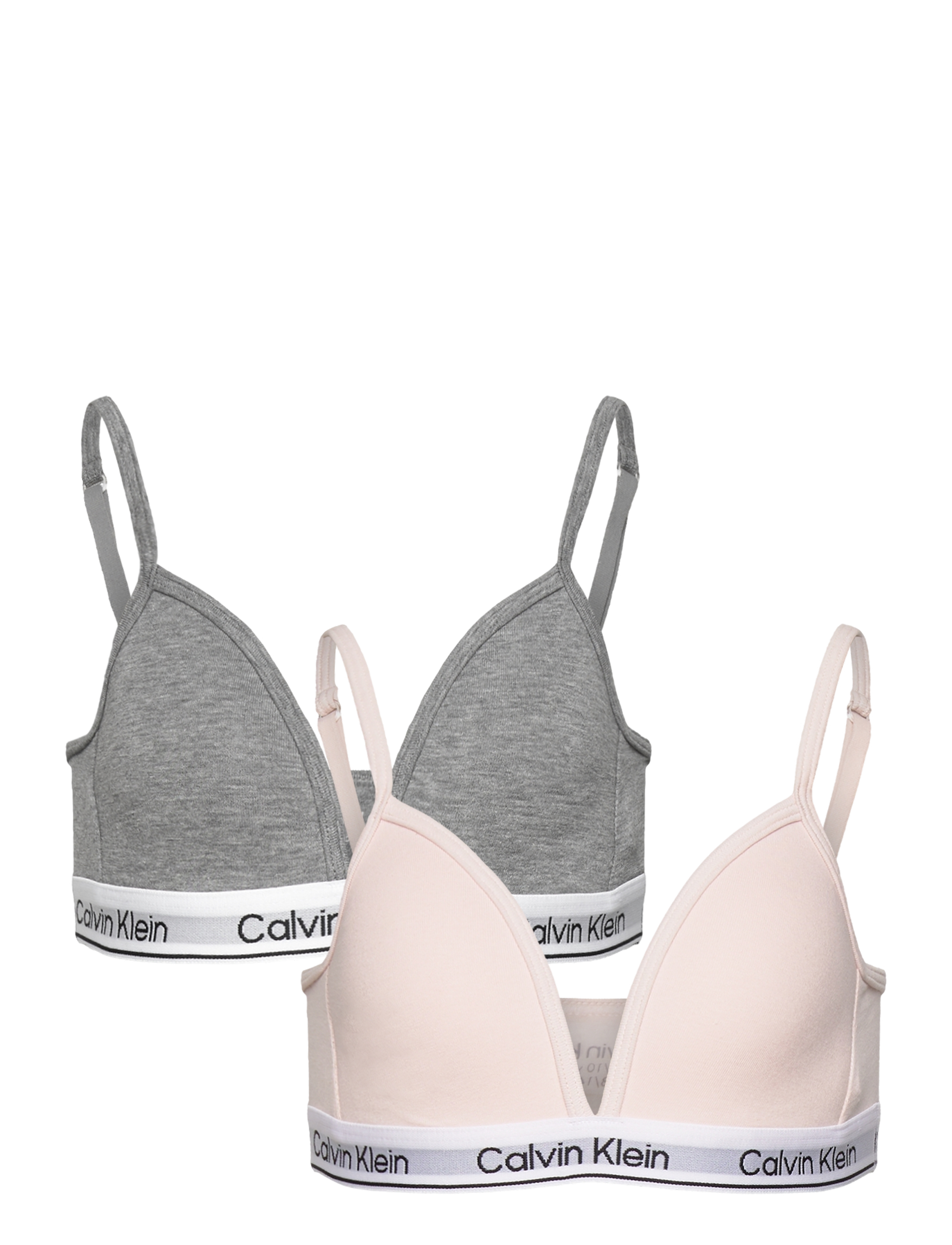 Calvin Klein 2PK TRIANGLE - Toppar - SILVERPEONY GREYHEATHER / pink/rose