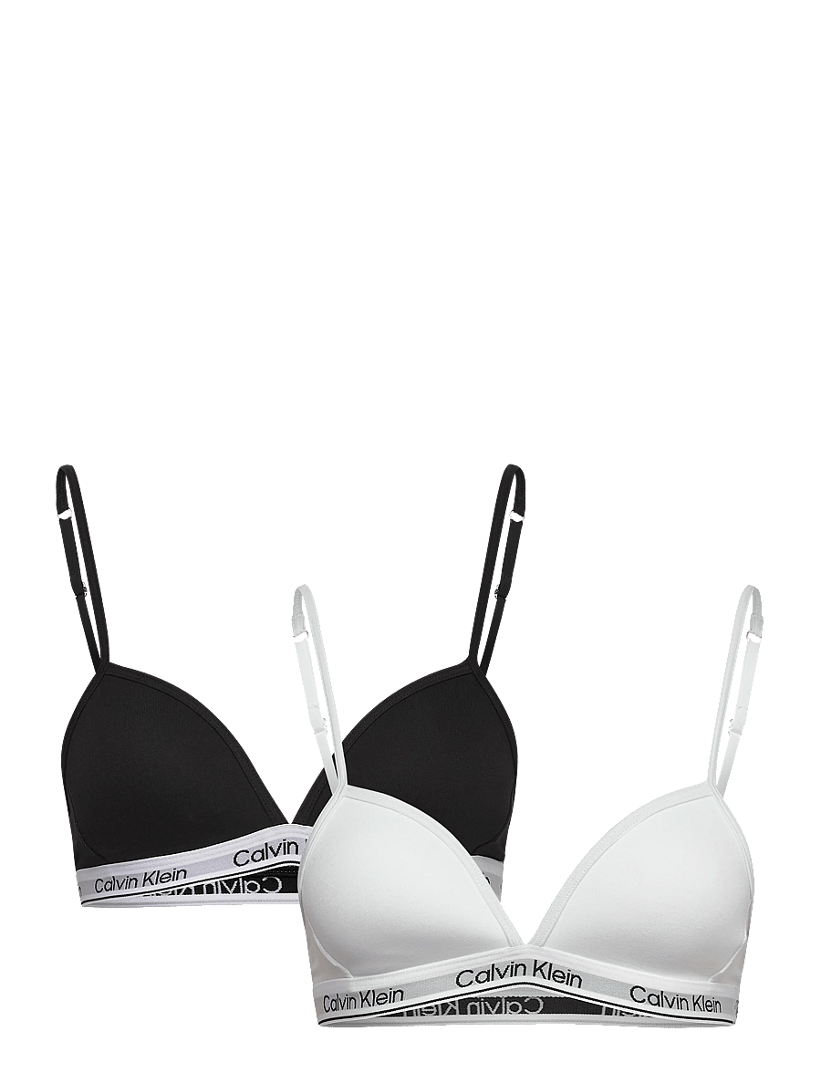 Calvin Klein - 2PK TRIANGLE - overdele - pvhblack brightwhite - 0