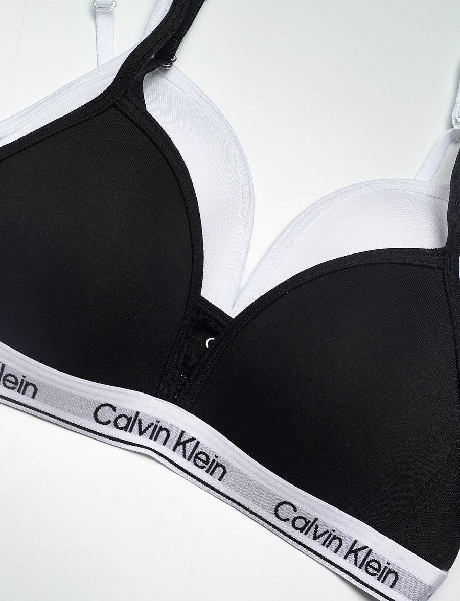 Calvin Klein - 2PK TRIANGLE - overdele - pvhblack brightwhite - 2