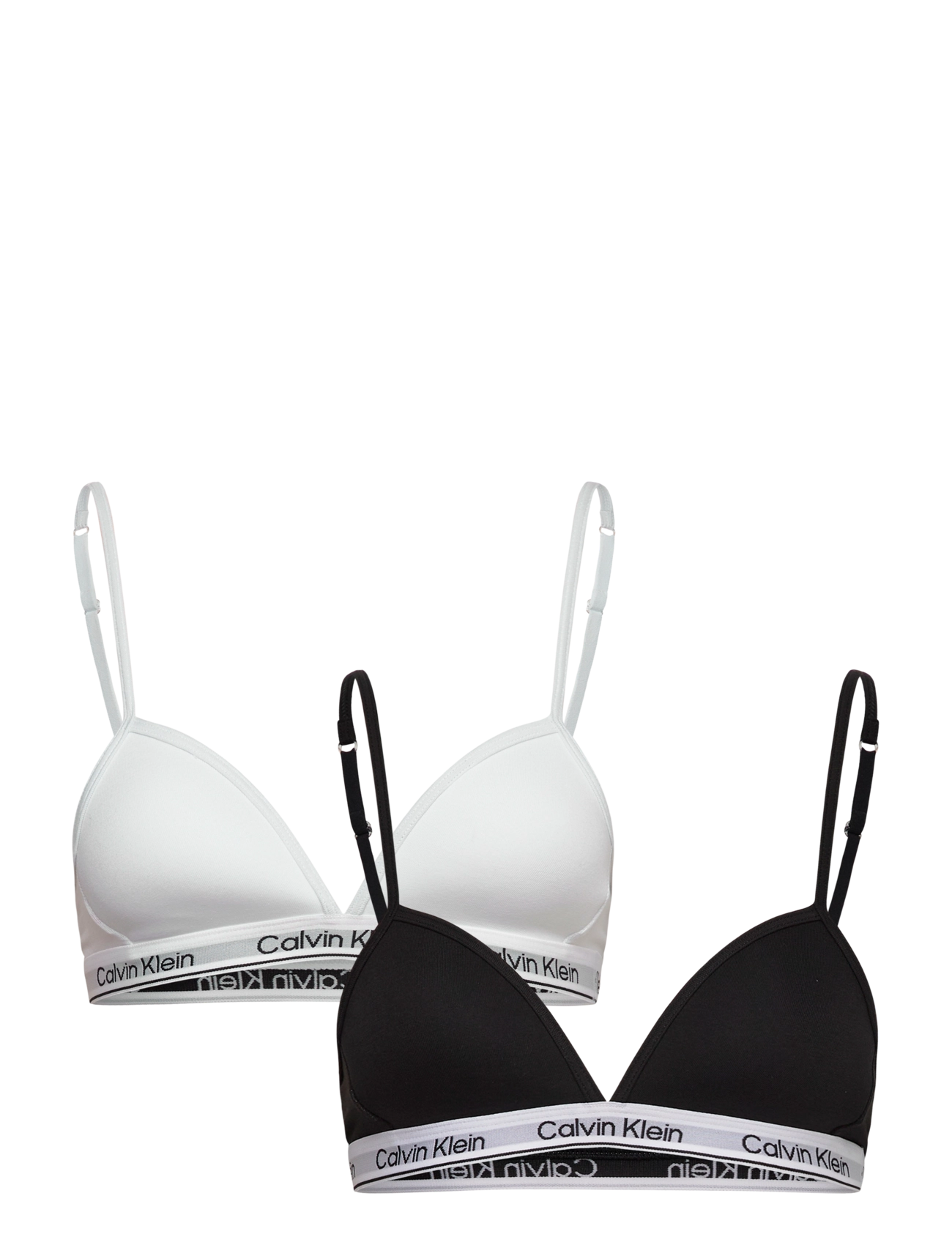 Calvin Klein 2PK TRIANGLE - Alussärgid - PVHBLACK CLASSICWHITE / black