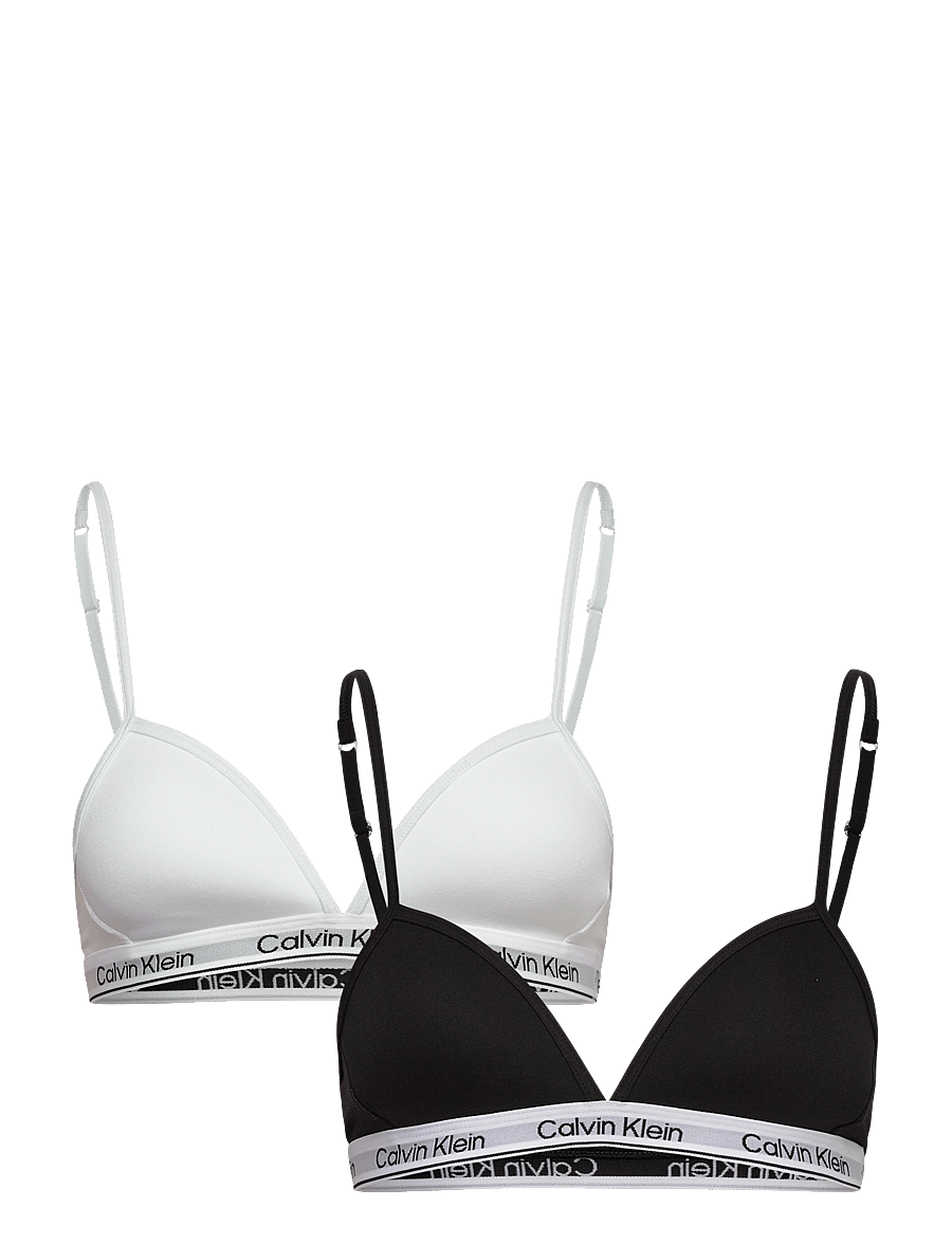 Calvin Klein - 2PK TRIANGLE - oberteile - pvhblack classicwhite - 0