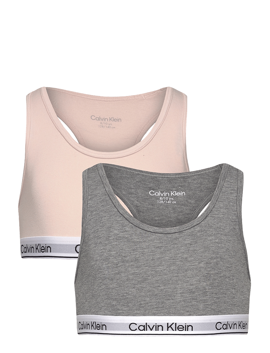 Calvin Klein - 2PK BRALETTE - toppar - silverpeony greyheather - 0