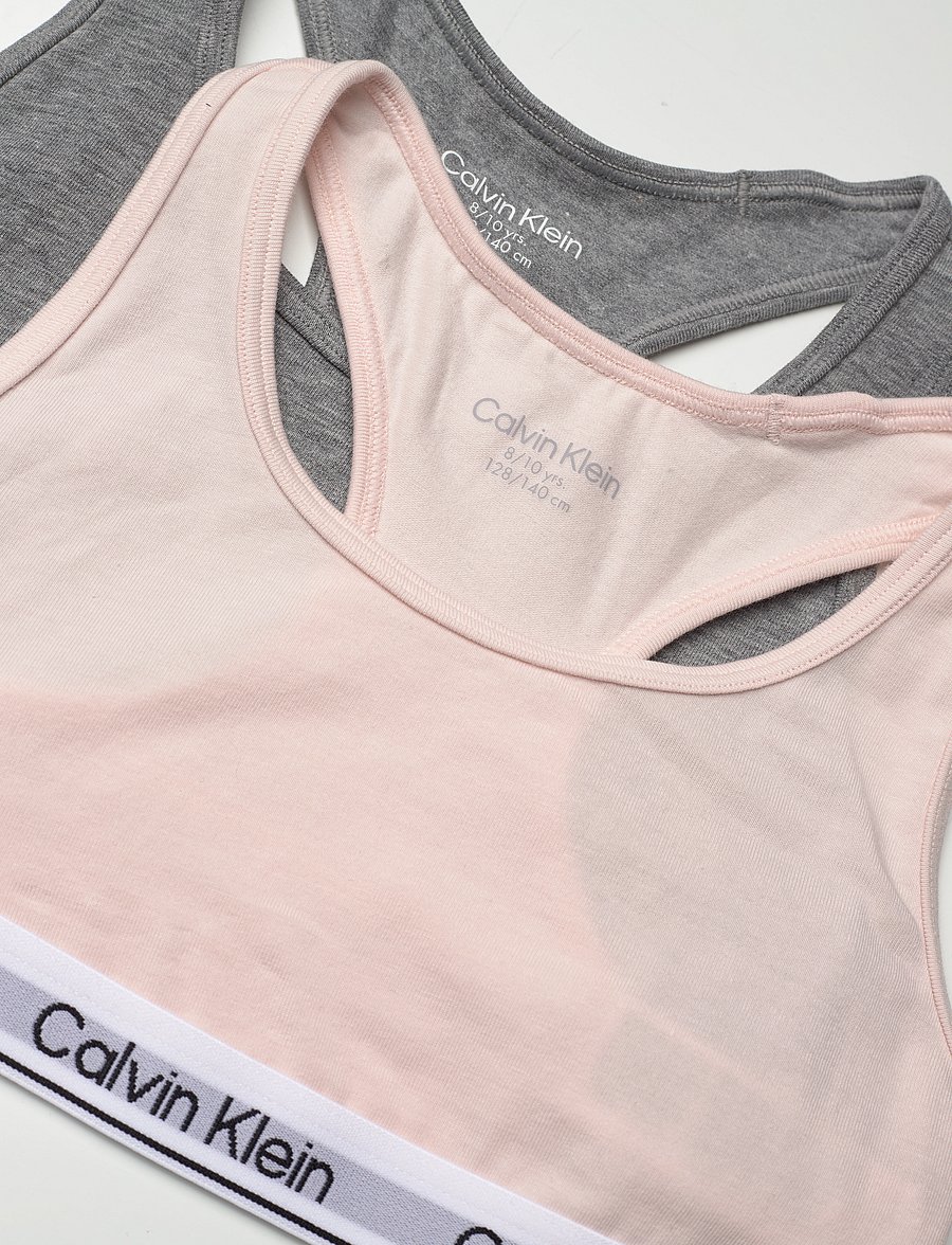 Calvin Klein - 2PK BRALETTE - toppar - silverpeony greyheather - 2