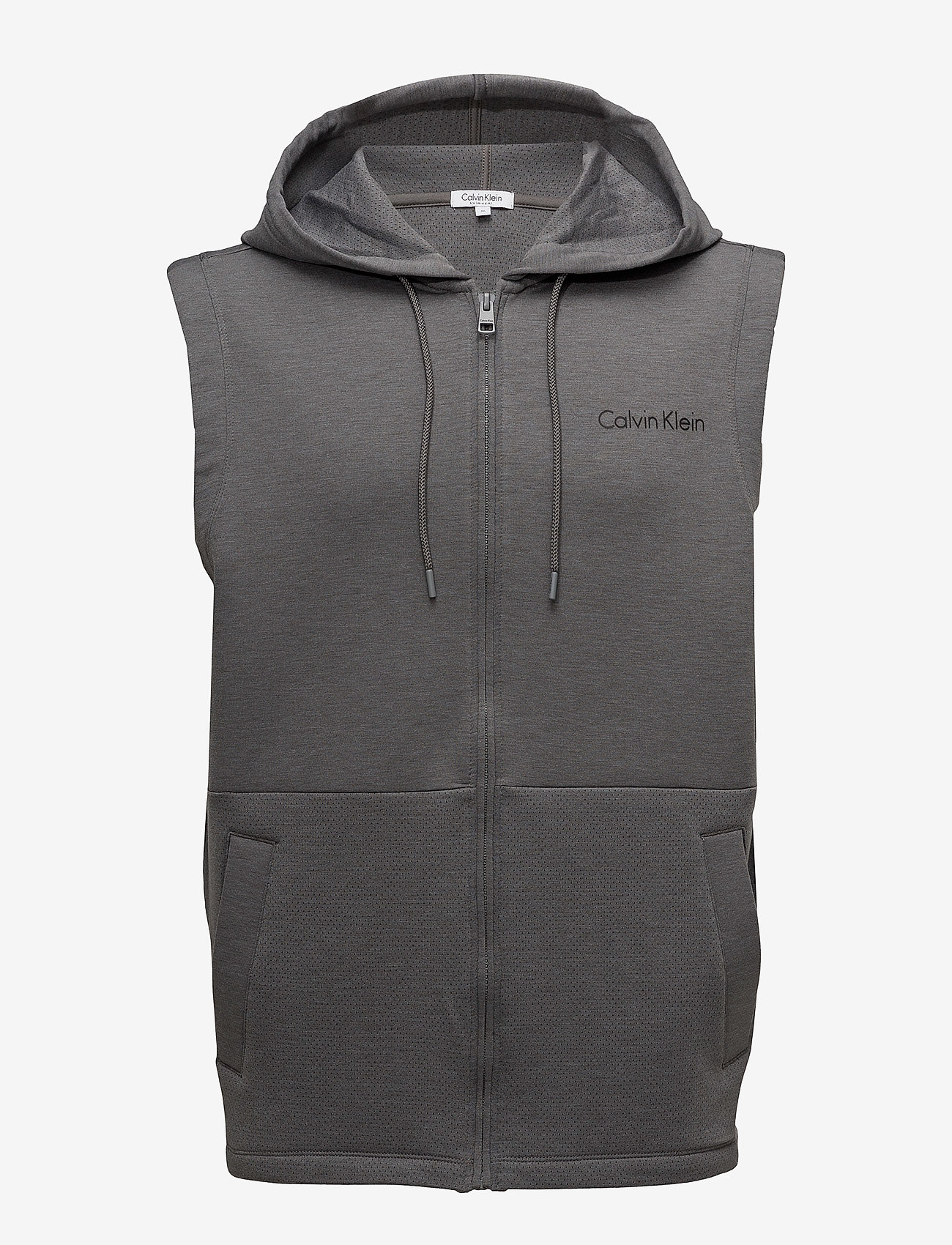 Calvin Klein - SLEEVELESS ZIP HOODI - smoked pearl - 0