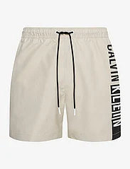 Calvin Klein - MEDIUM DRAWSTRING-GRAPHIC - lühikesed ujumispüksid - stony beige - 0