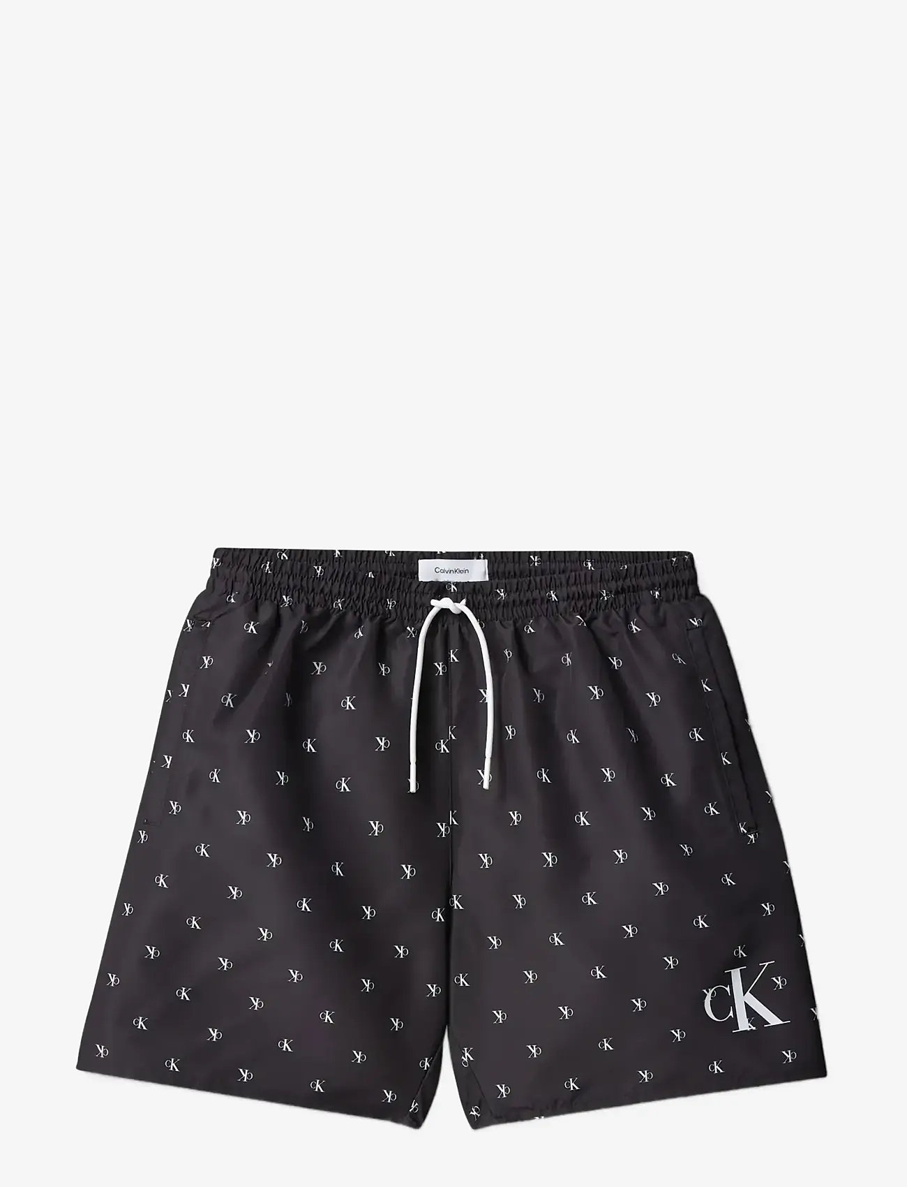 Calvin Klein - MEDIUM DRAWSTRING-PRINT - spodenki - diamond logo black - 0