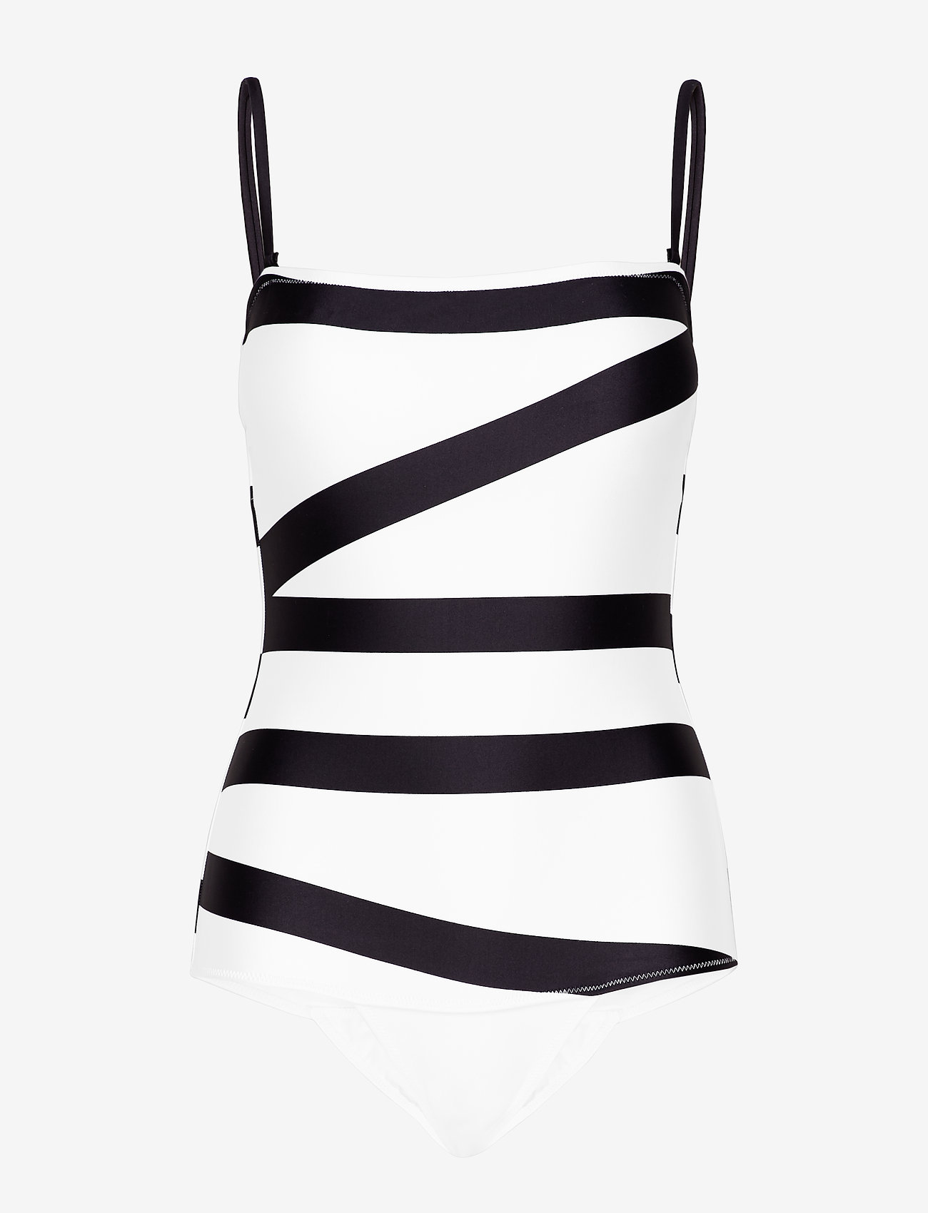 Calvin Klein - BANDEAU ONE PIECE - klein abstract white - 0