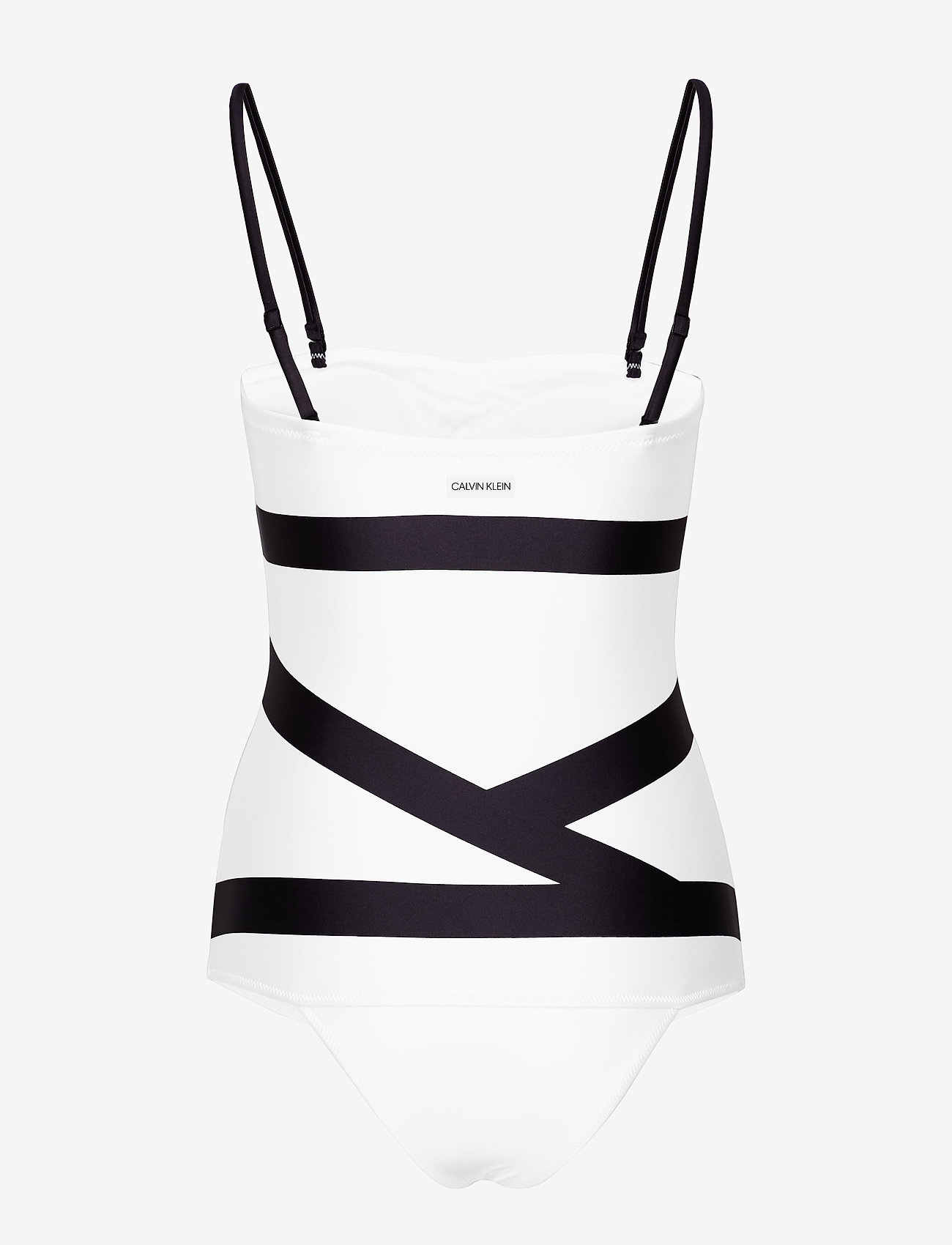 Calvin Klein - BANDEAU ONE PIECE - klein abstract white - 1