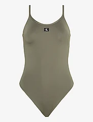 Calvin Klein - SCOOP ONE PIECE - swimsuits - dusty olive - 0