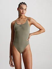 Calvin Klein - SCOOP ONE PIECE - swimsuits - dusty olive - 1