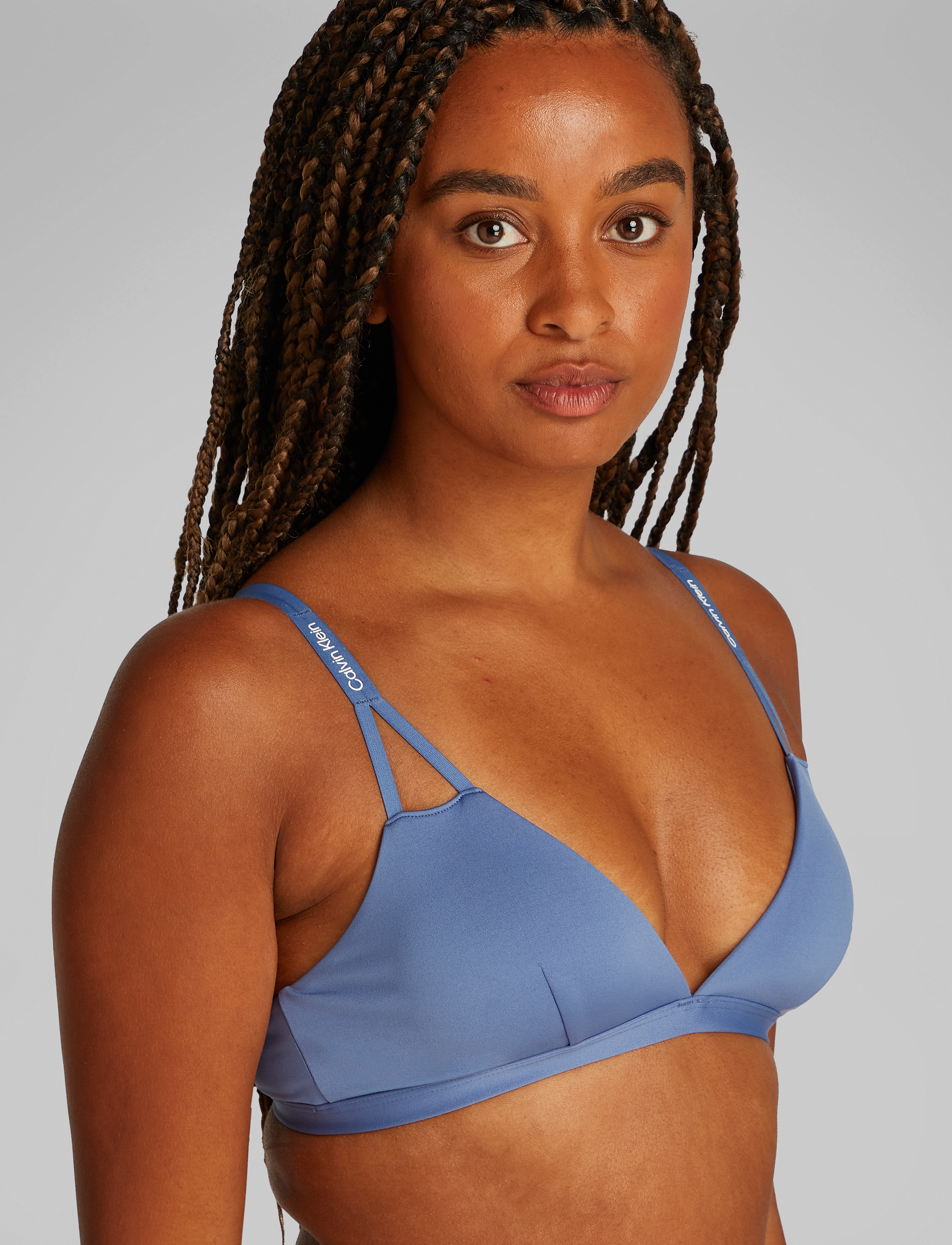 Calvin Klein Longline Triangle Rp, Kvinder, Longline Trekant Bralette, Blå, Str: XS