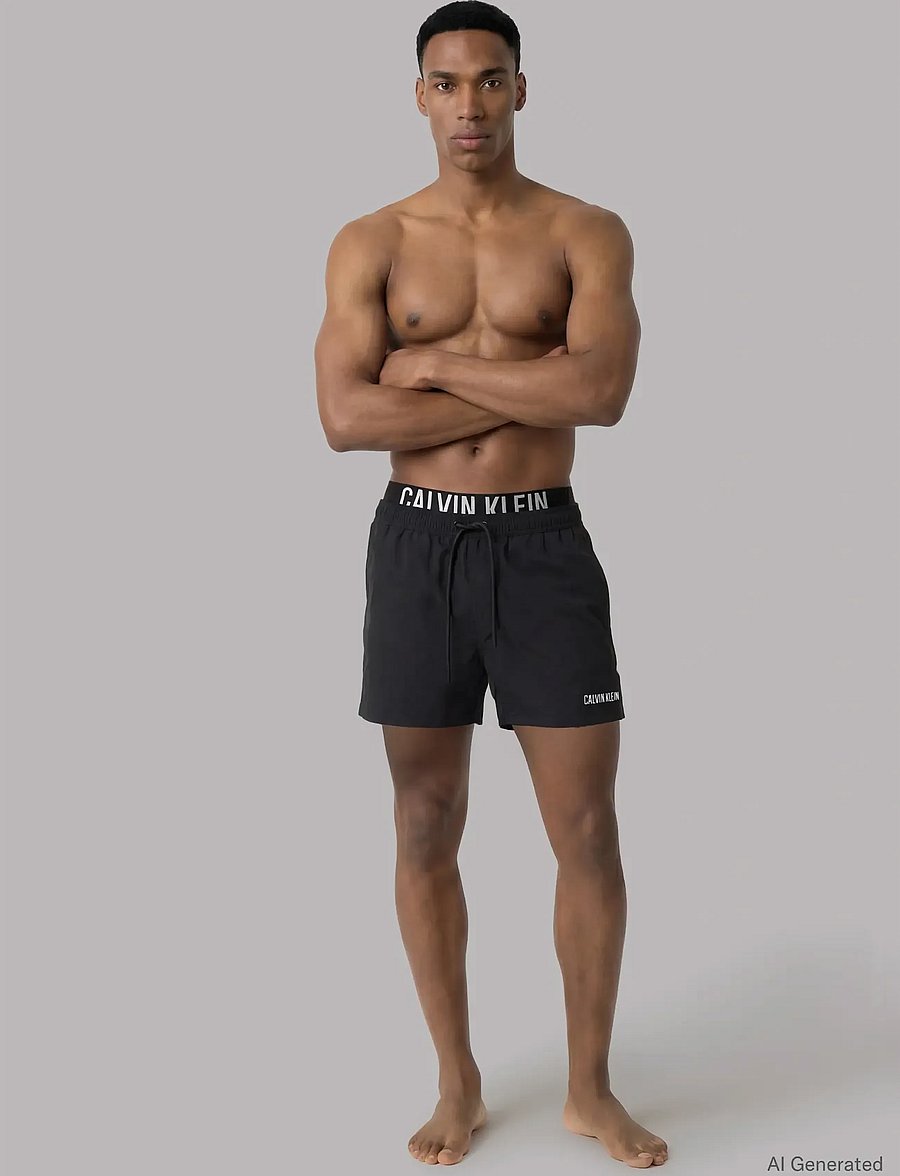 Calvin Klein - MEDIUM DRAWSTRING BOXER - swim shorts - black - 0