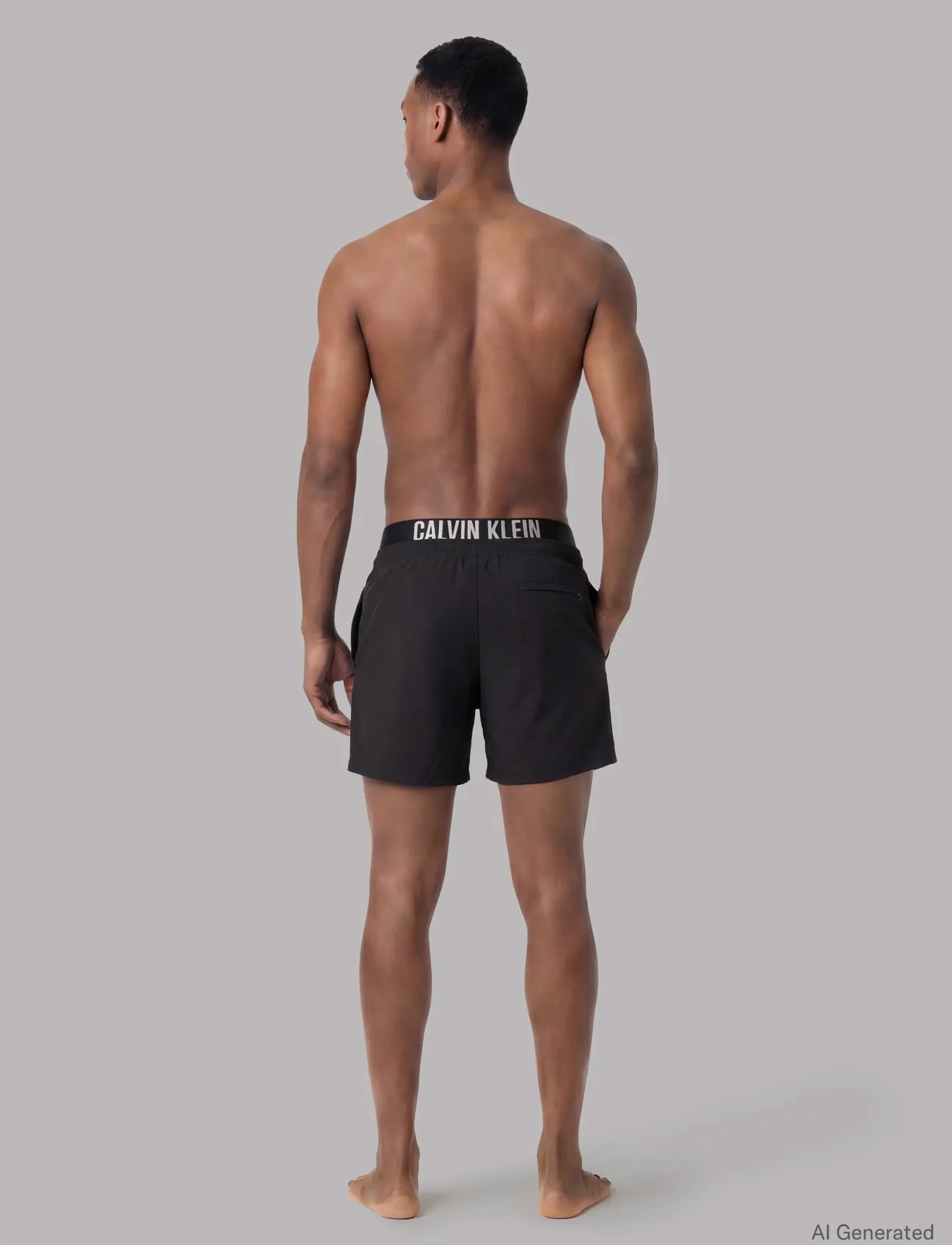 Calvin Klein - MEDIUM DRAWSTRING BOXER - badeshorts - black - 2