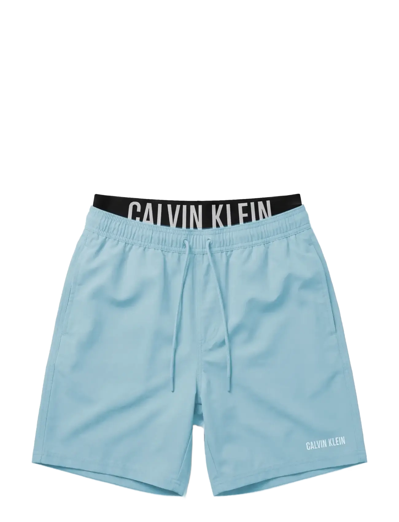 Calvin Klein MEDIUM DRAWSTRING BOXER - Badkläder - CHILLY BLUE / black