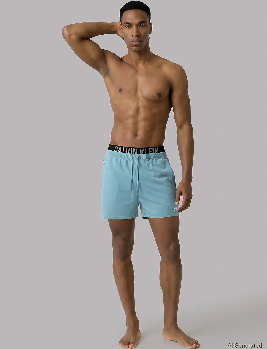 Calvin Klein - MEDIUM DRAWSTRING BOXER - badehose - chilly blue - 0