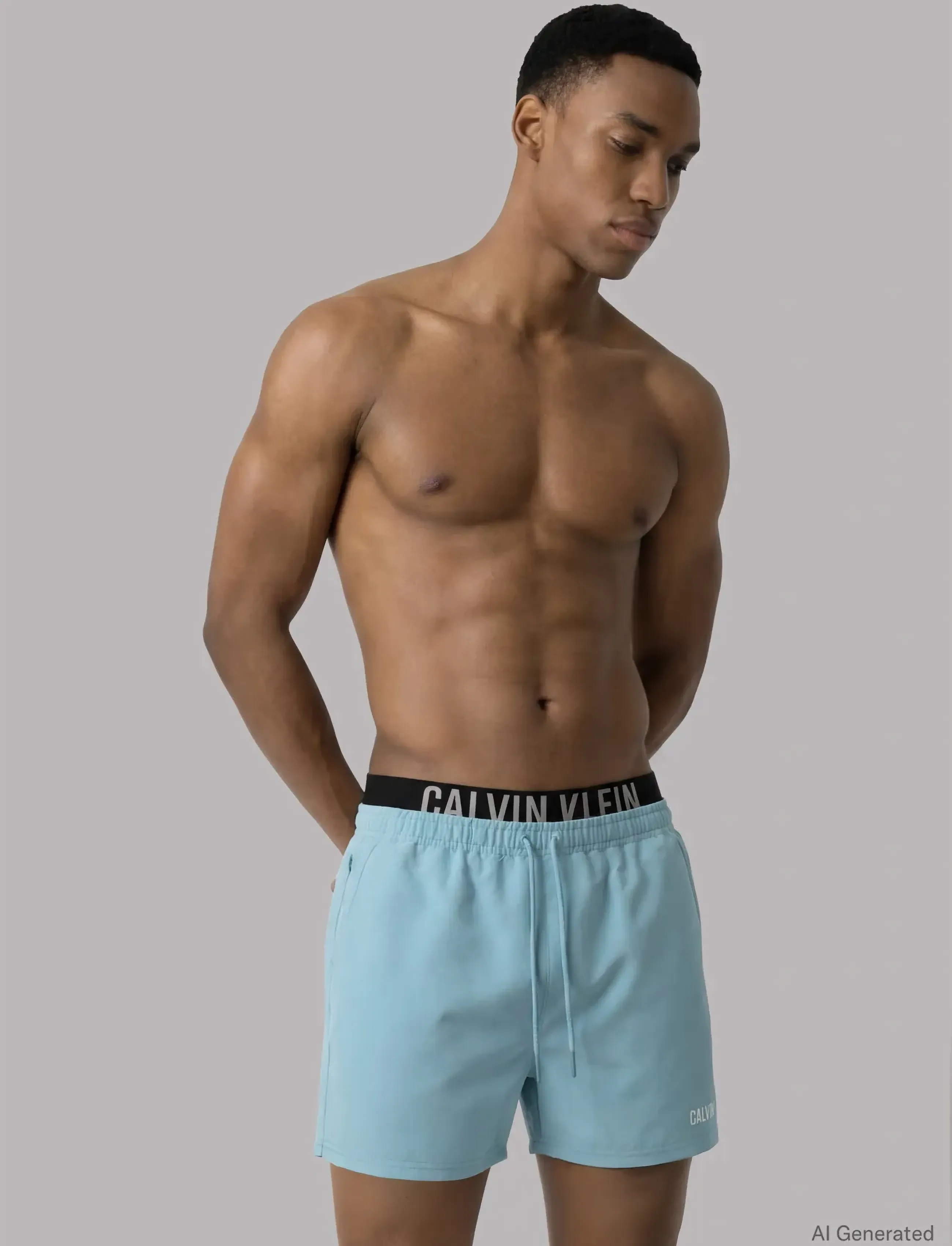 Calvin Klein - MEDIUM DRAWSTRING BOXER - badehose - chilly blue - 3