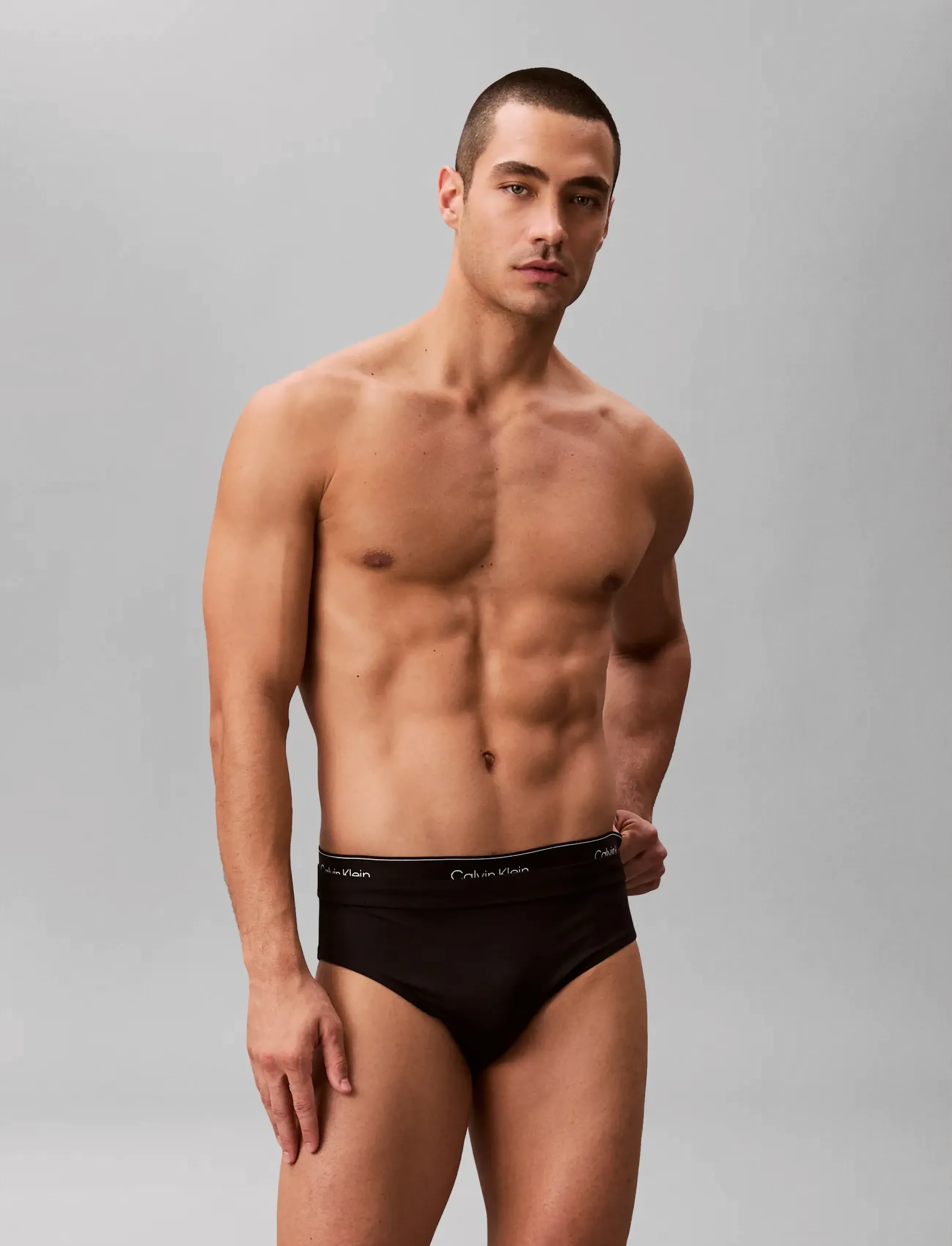 Calvin Klein BRIEF DOUBLE WAISTBAND - Underwear - BLACK / black