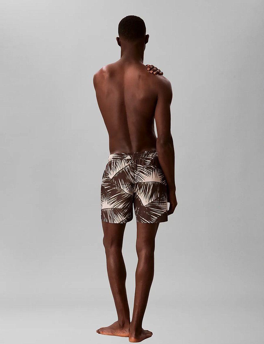 Calvin Klein - MEDIUM DRAWSTRING COVERED WAISTB - badehose - 20251 adventure palm+oatmeal - 2