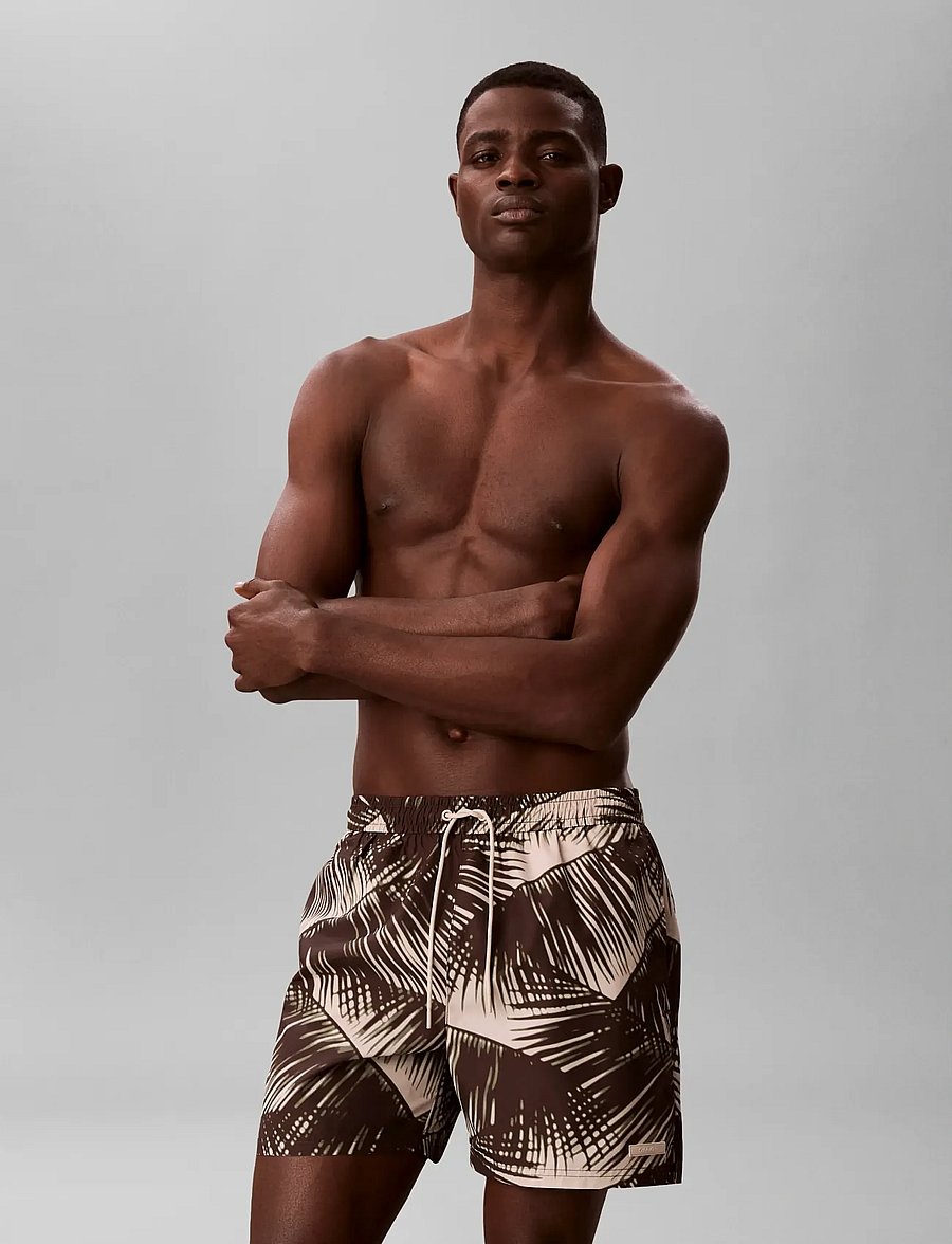 Calvin Klein - MEDIUM DRAWSTRING COVERED WAISTB - badehose - 20251 adventure palm+oatmeal - 3