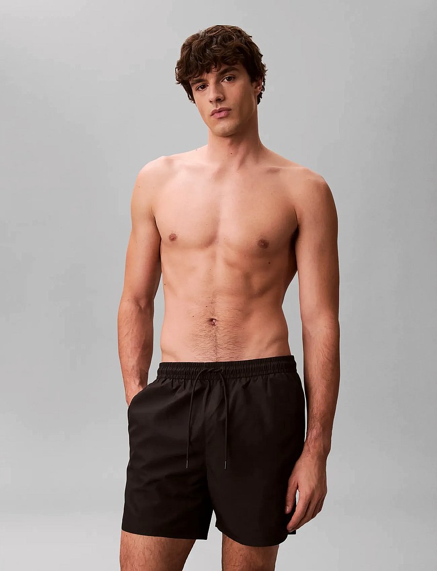 Calvin Klein - MEDIUM DRAWSTRING COVERED WB - badehose - black - 0