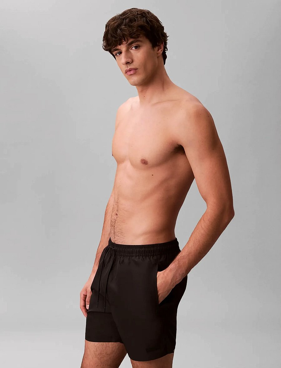 Calvin Klein - MEDIUM DRAWSTRING COVERED WB - badehose - black - 4