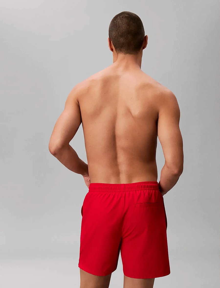 Calvin Klein - MEDIUM DRAWSTRING COVERED WAISTB - badehose - red gala - 2