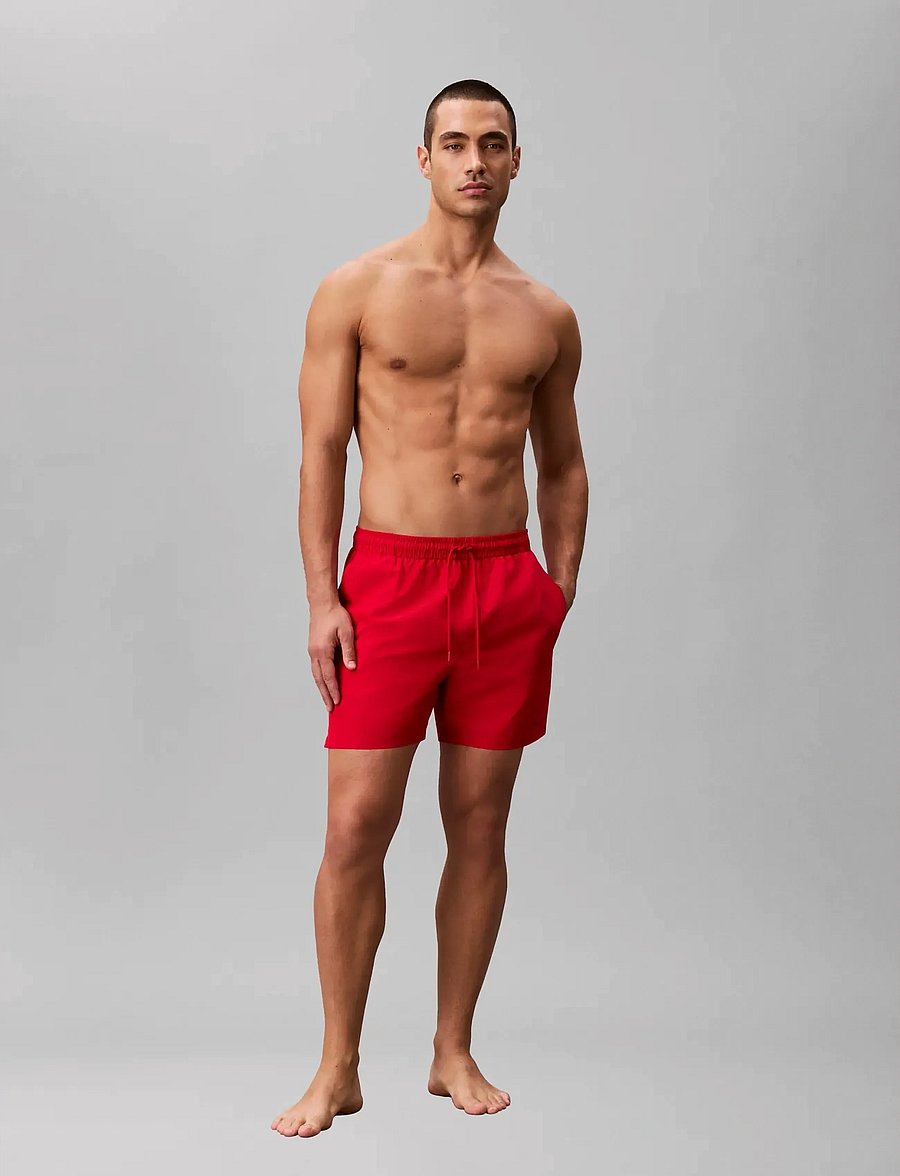 Calvin Klein - MEDIUM DRAWSTRING COVERED WAISTB - badehose - red gala - 3