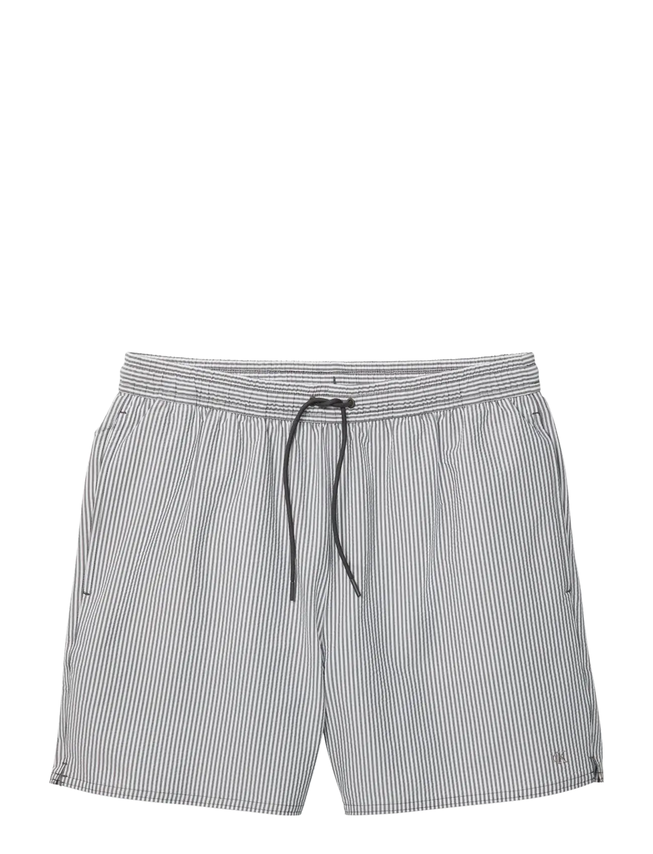 Calvin Klein MEDIUM DRAWSTRING - Bademode - FORGED IRON  WHITE / black