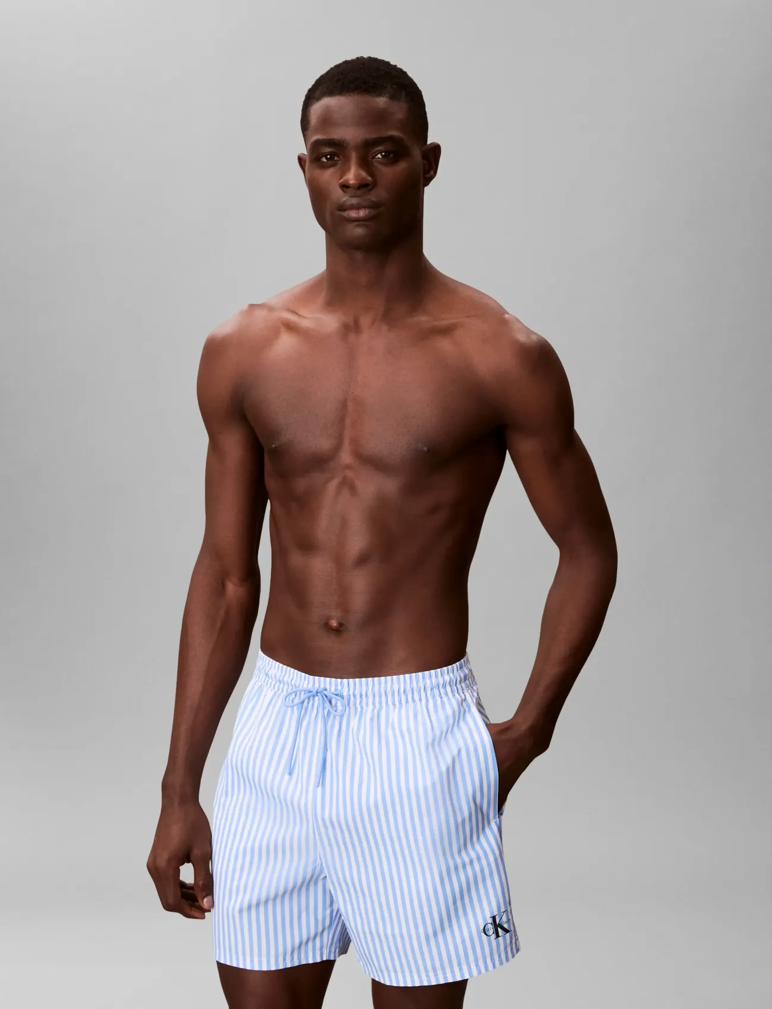 Calvin Klein - MEDIUM DRAWSTRING WAISTBAND - badehose - 20186 penny stripe+blue descent - 3
