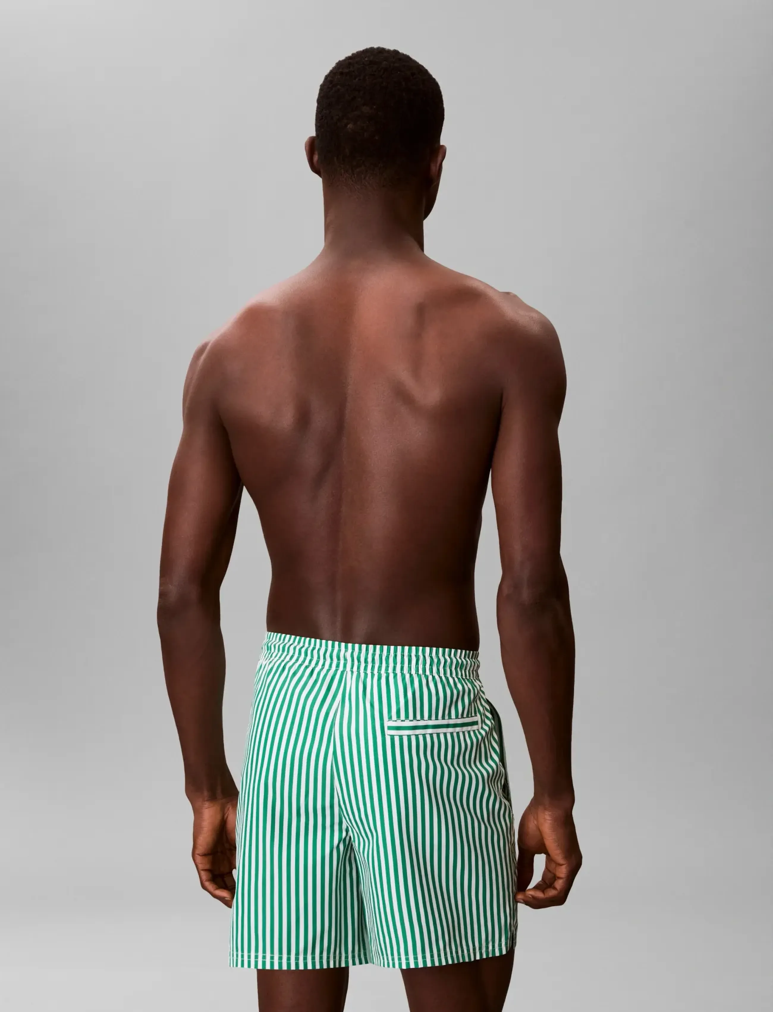 Calvin Klein - MEDIUM DRAWSTRING WAISTBAND - badeshorts - 20186 penny stripe+mardi gras green - 2