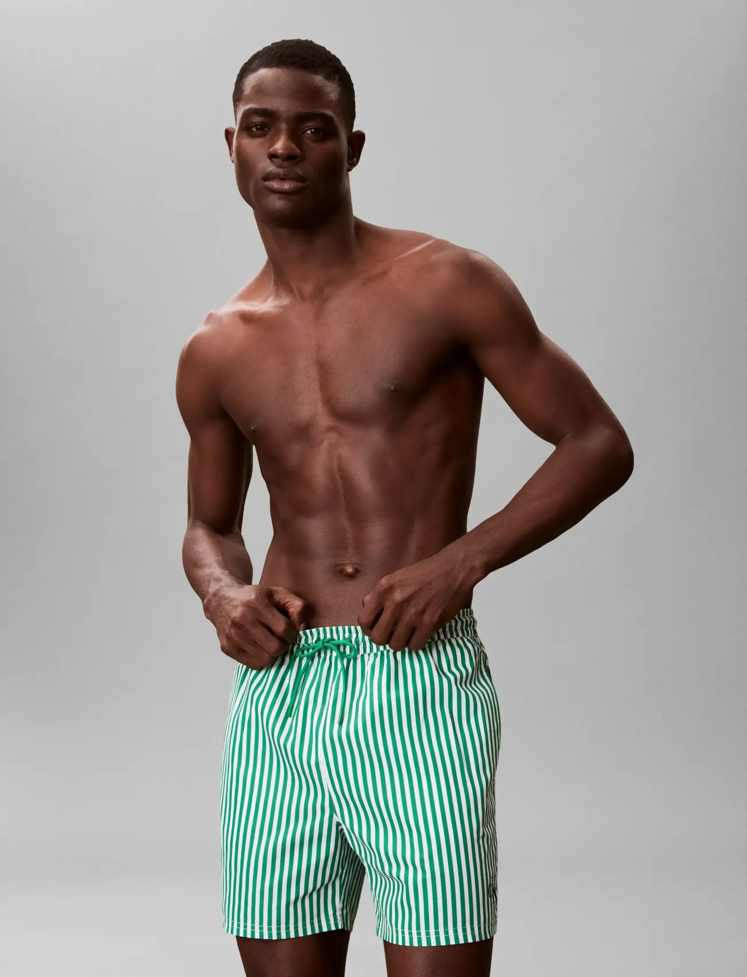 Calvin Klein - MEDIUM DRAWSTRING WAISTBAND - badeshorts - 20186 penny stripe+mardi gras green - 3