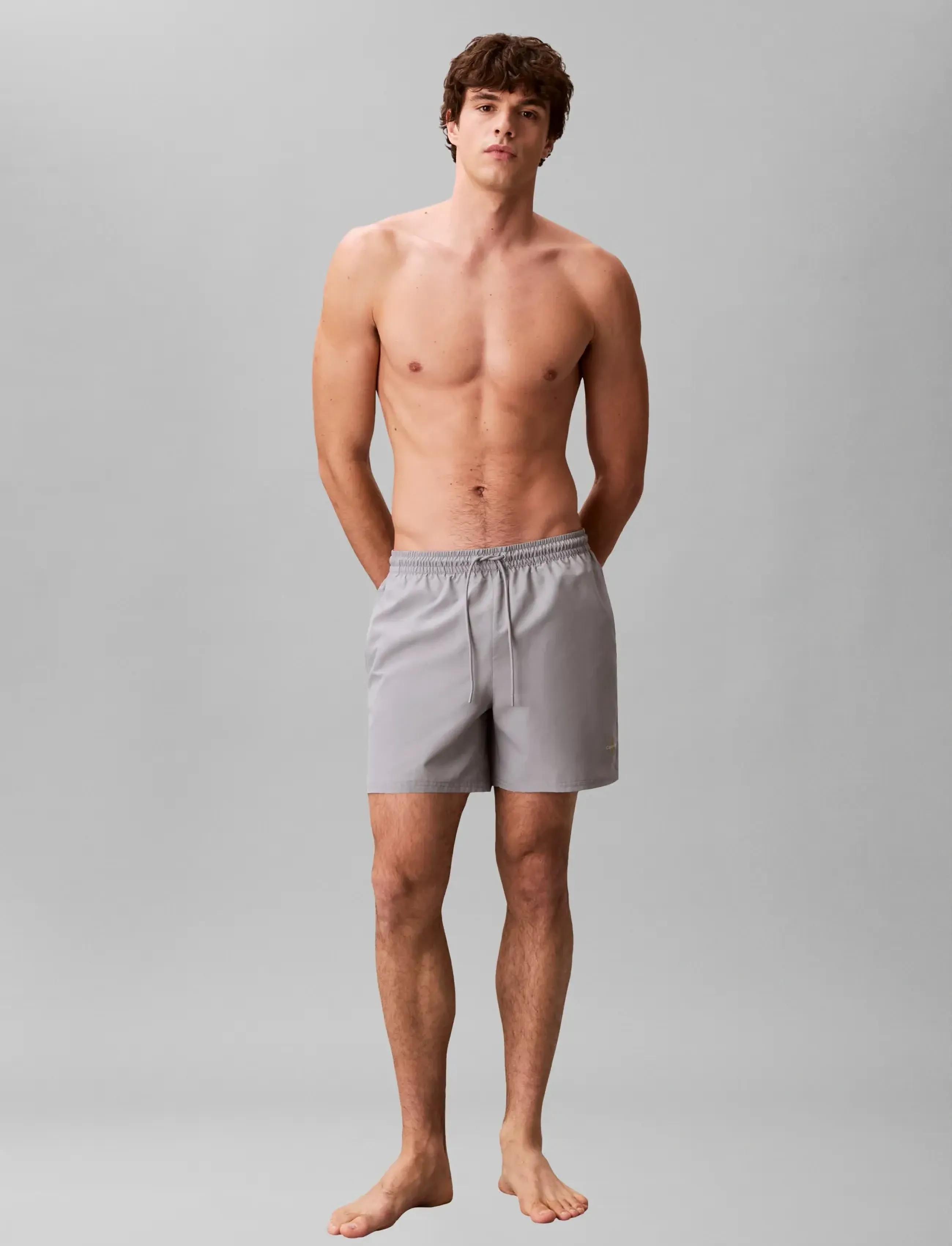 Calvin Klein Medium Drawstring Waistband, XL, Grey, Badetøj > Shorts, Herre