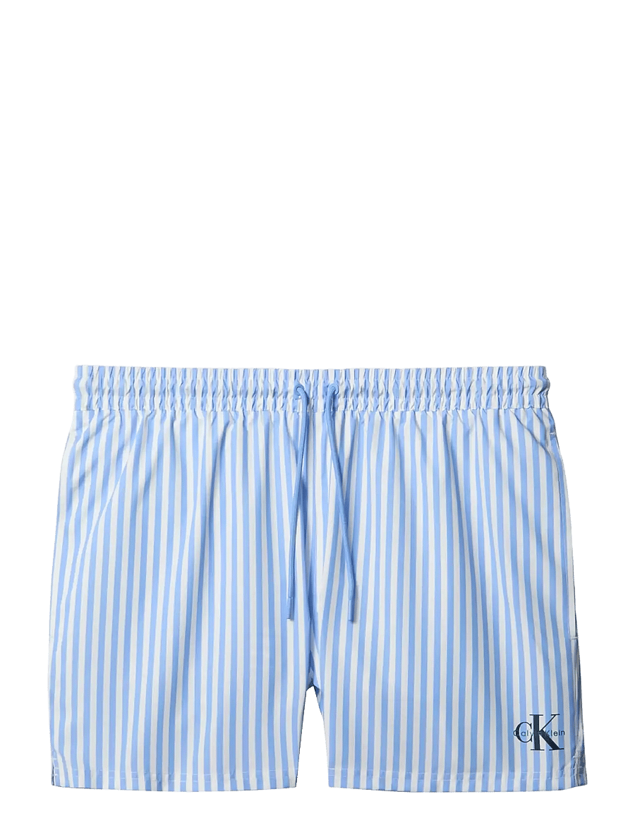 Calvin Klein - SHORT DRAWSTRING WAISTBAND - badehose - 20186 penny stripe+blue descent - 1