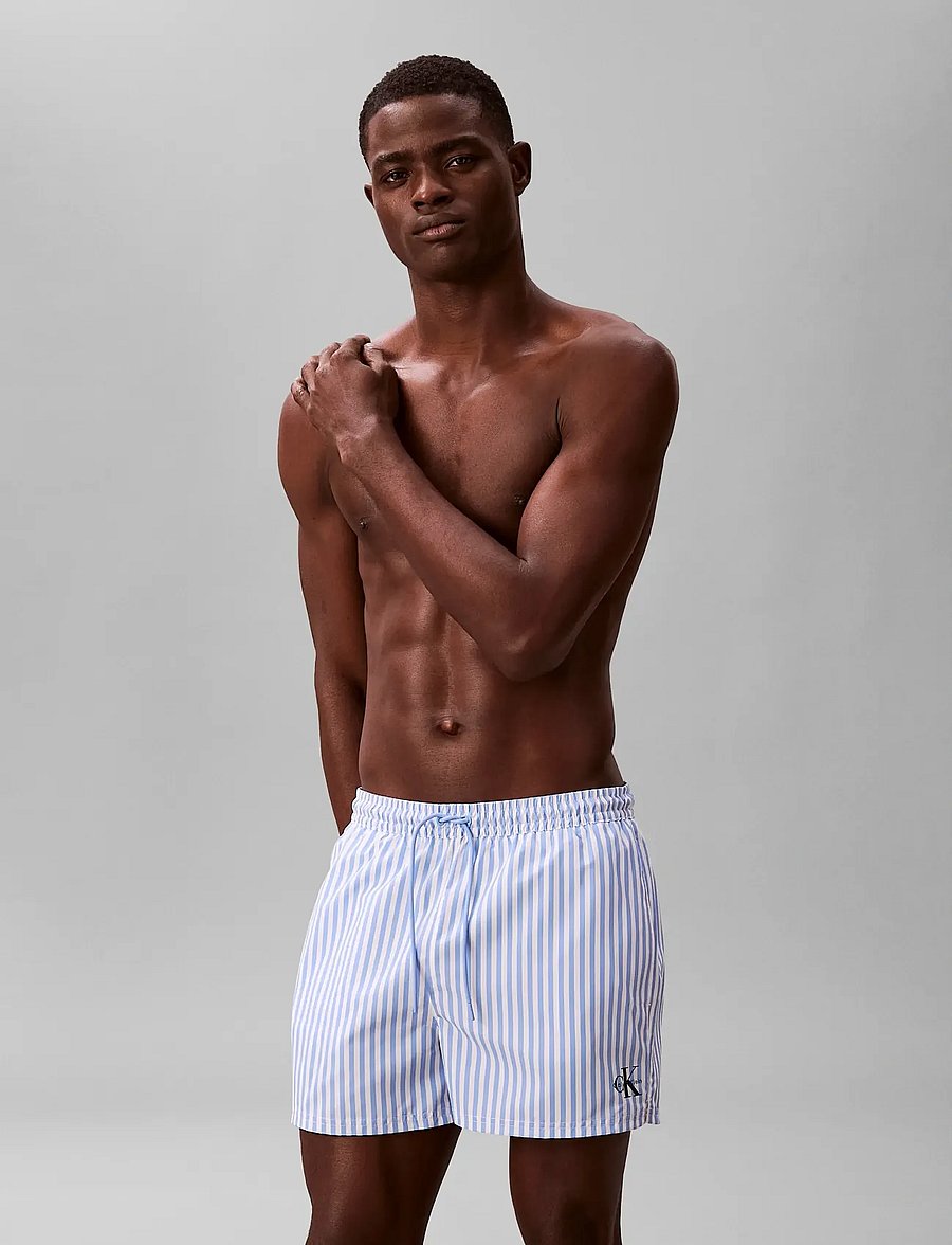 Calvin Klein - SHORT DRAWSTRING WAISTBAND - badehose - 20186 penny stripe+blue descent - 3