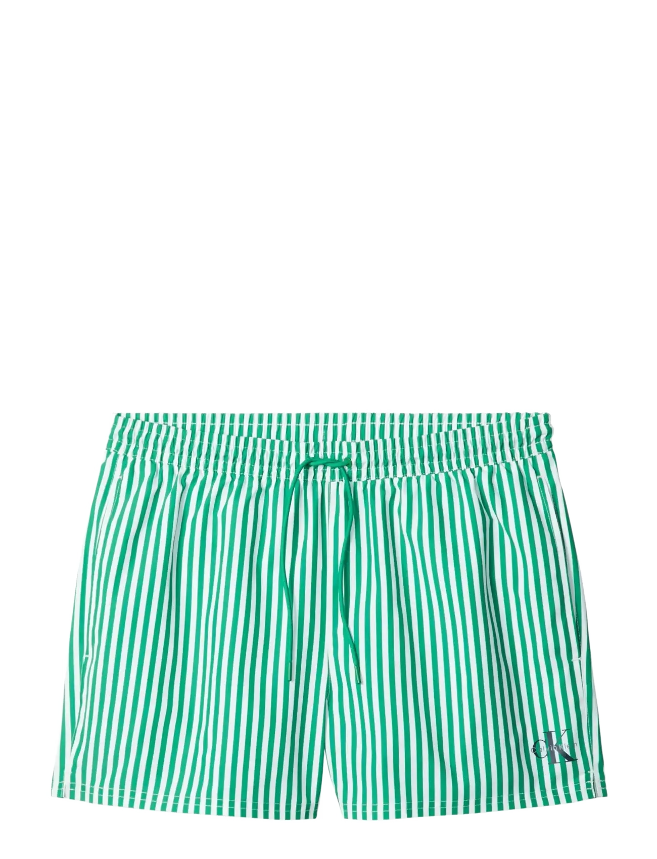 SHORT DRAWSTRING WAISTBAND - 20186 PENNY STRIPE+MARDI GRAS GREEN