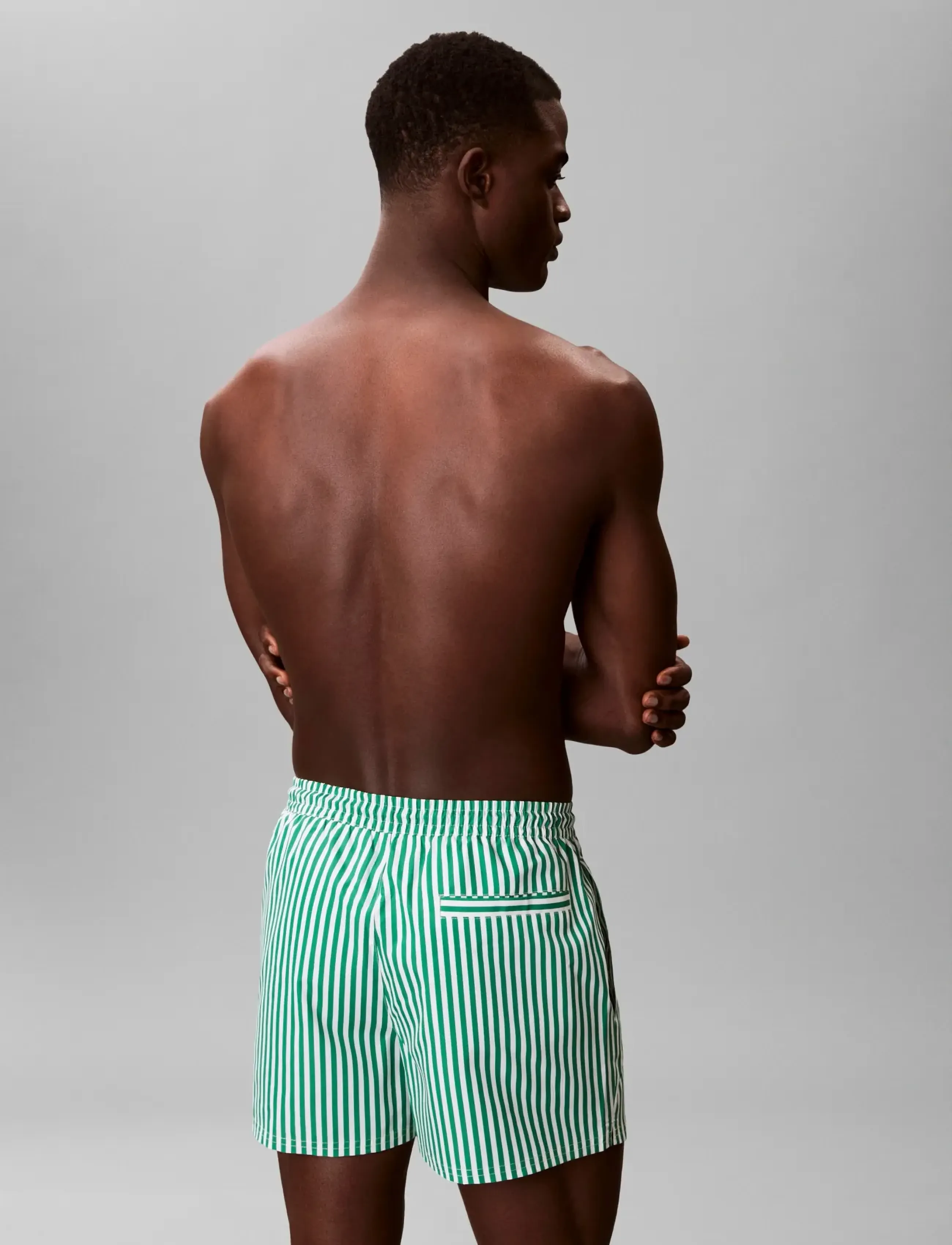 Calvin Klein - SHORT DRAWSTRING WAISTBAND - badehose - 20186 penny stripe+mardi gras green - 2