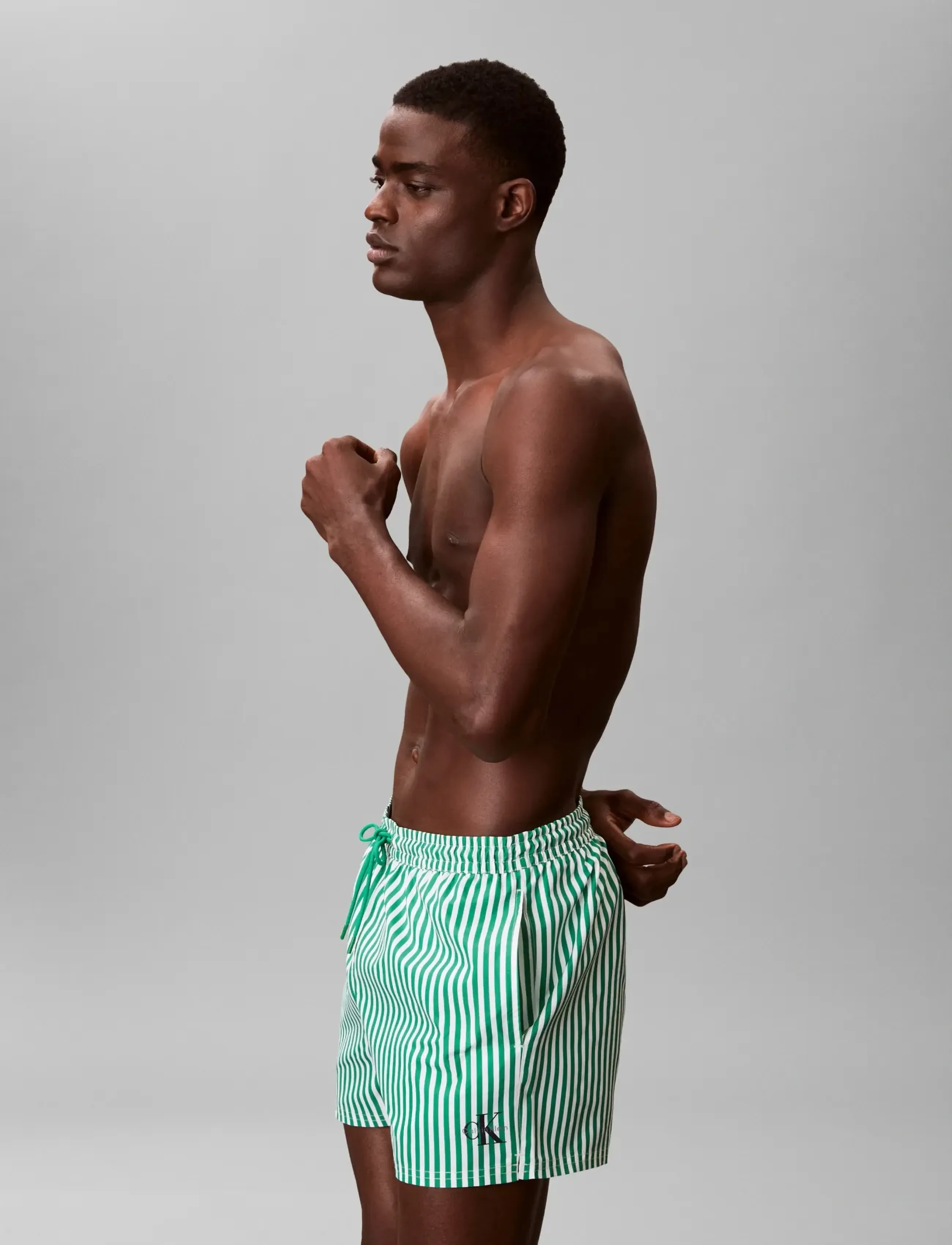 Calvin Klein - SHORT DRAWSTRING WAISTBAND - badehose - 20186 penny stripe+mardi gras green - 5