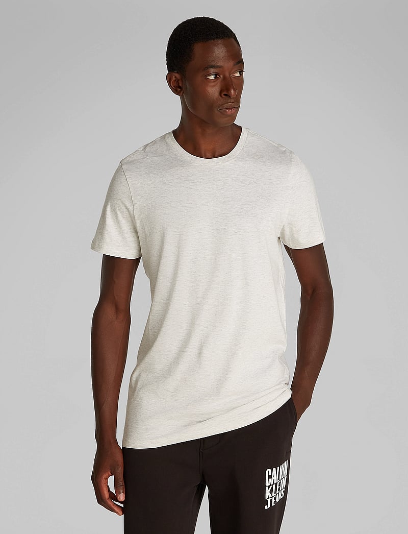 Calvin Klein - S/S CREW NECK 3PK - multipack t-shirts - shoreline, snow hthr, lively teal - 3