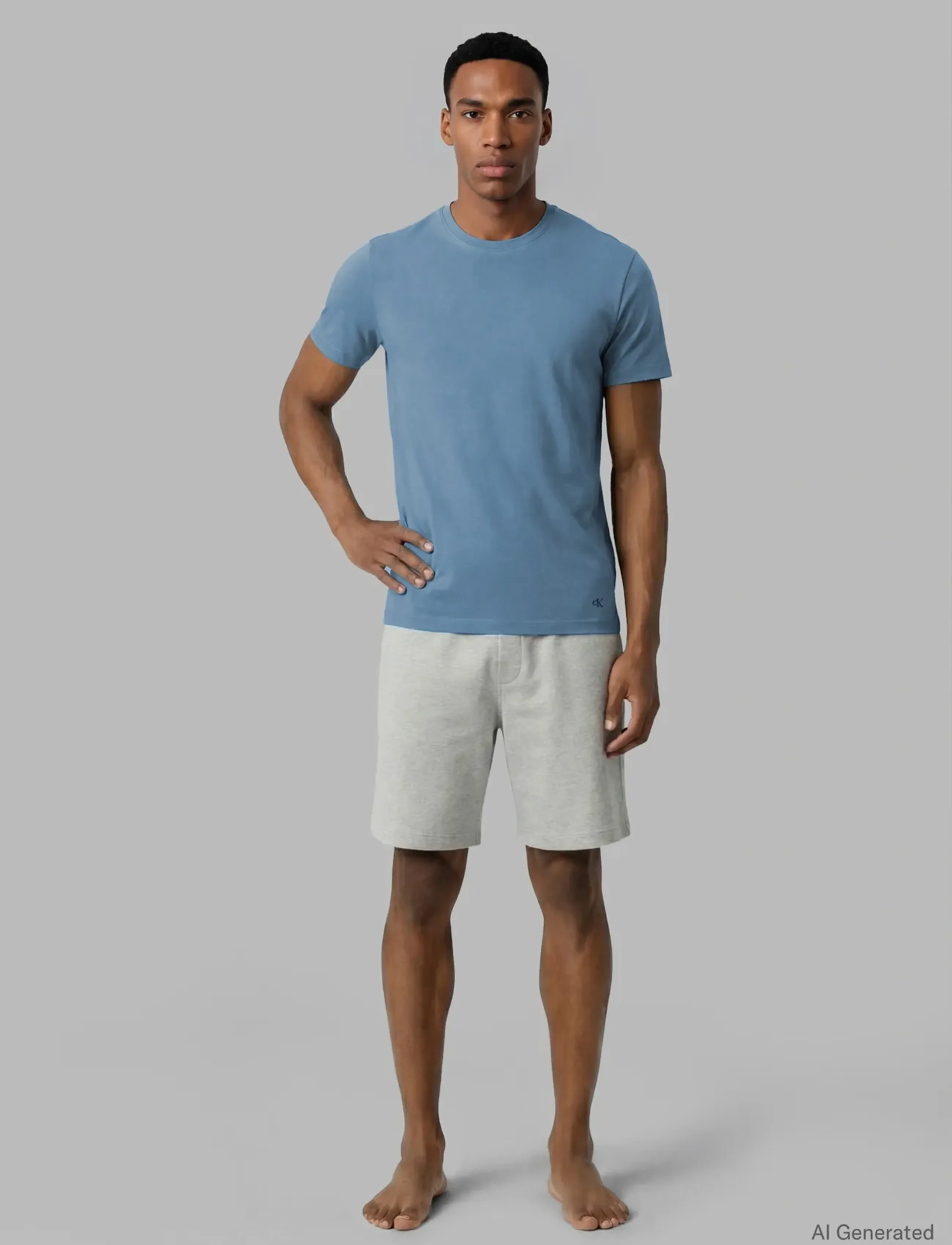 Calvin Klein S/S CREW NECK 3PK - E-pirmadienis - WHITE GULF BLUE GREY HEATHER / blue