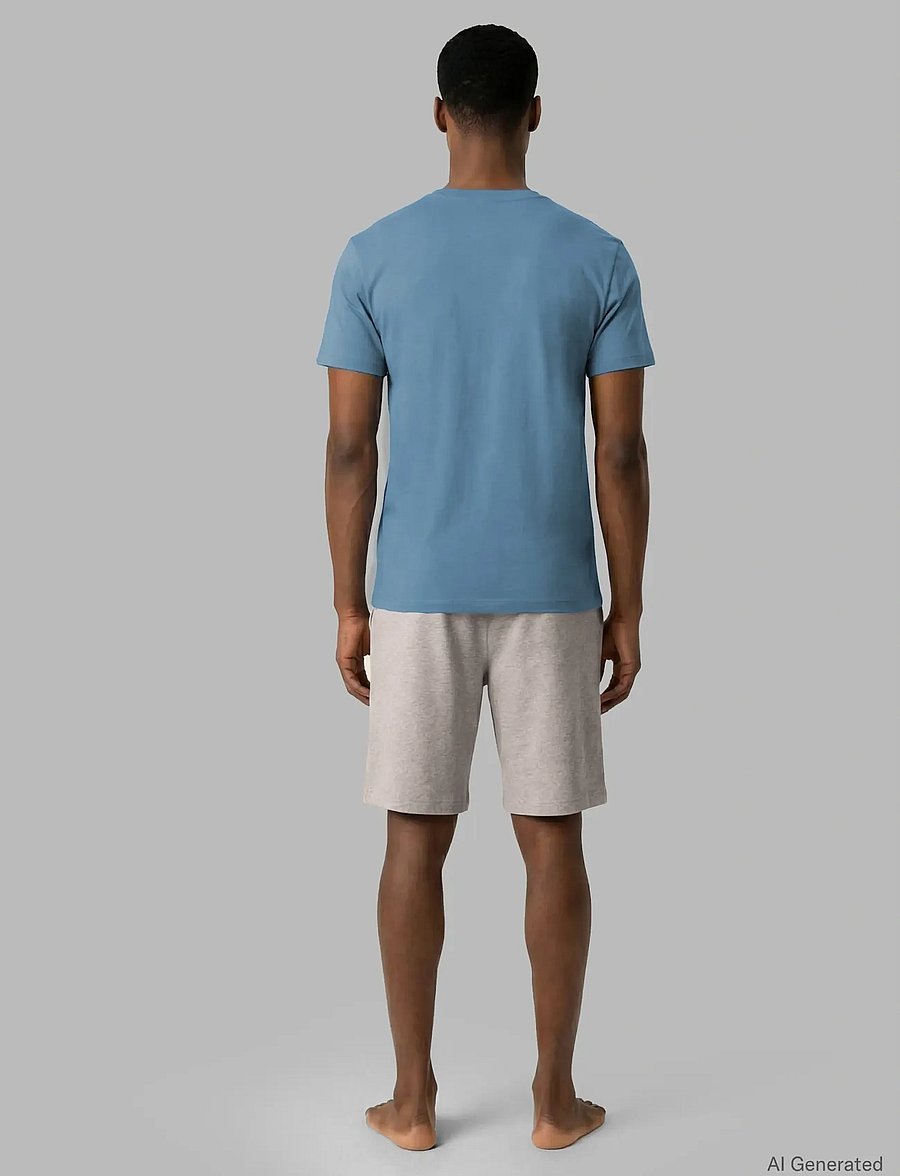 Calvin Klein - S/S CREW NECK 3PK - t-shirts im multipack - white gulf blue grey heather - 2